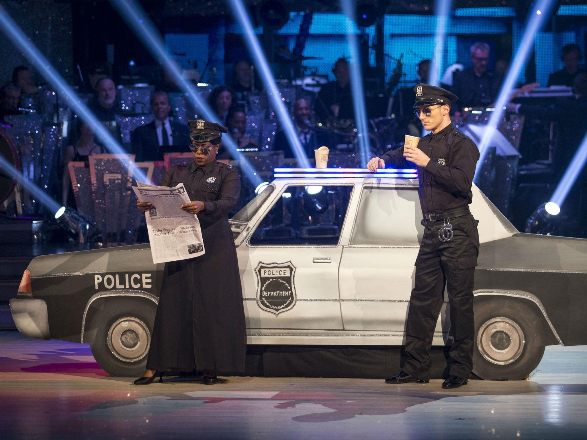 Tameka Empson dances to 'The Heat is On' with professional dance partner Gorka Marquez