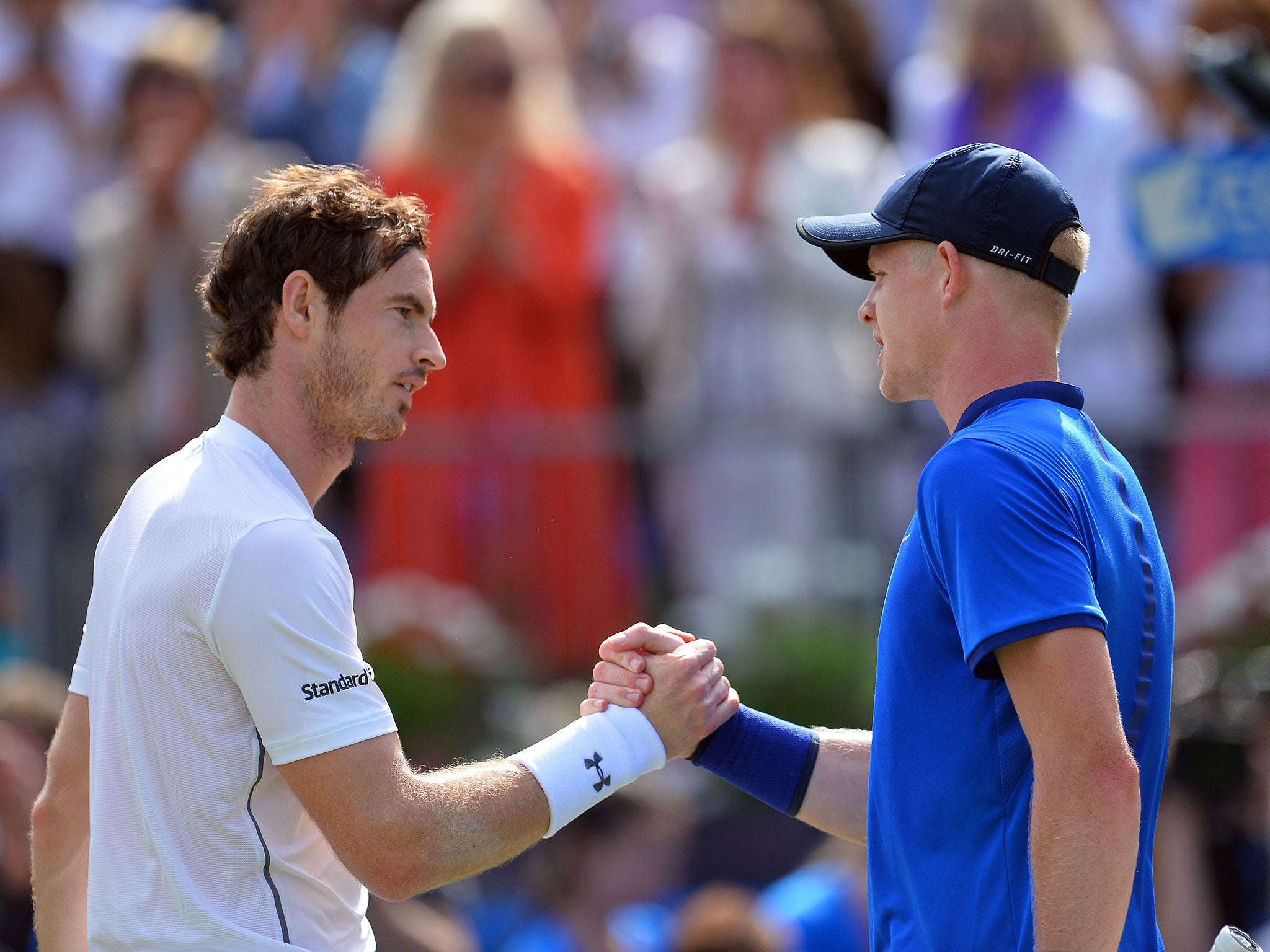 Andy Murray and Kyle Edmund together at the ATP Aegon Championships last June