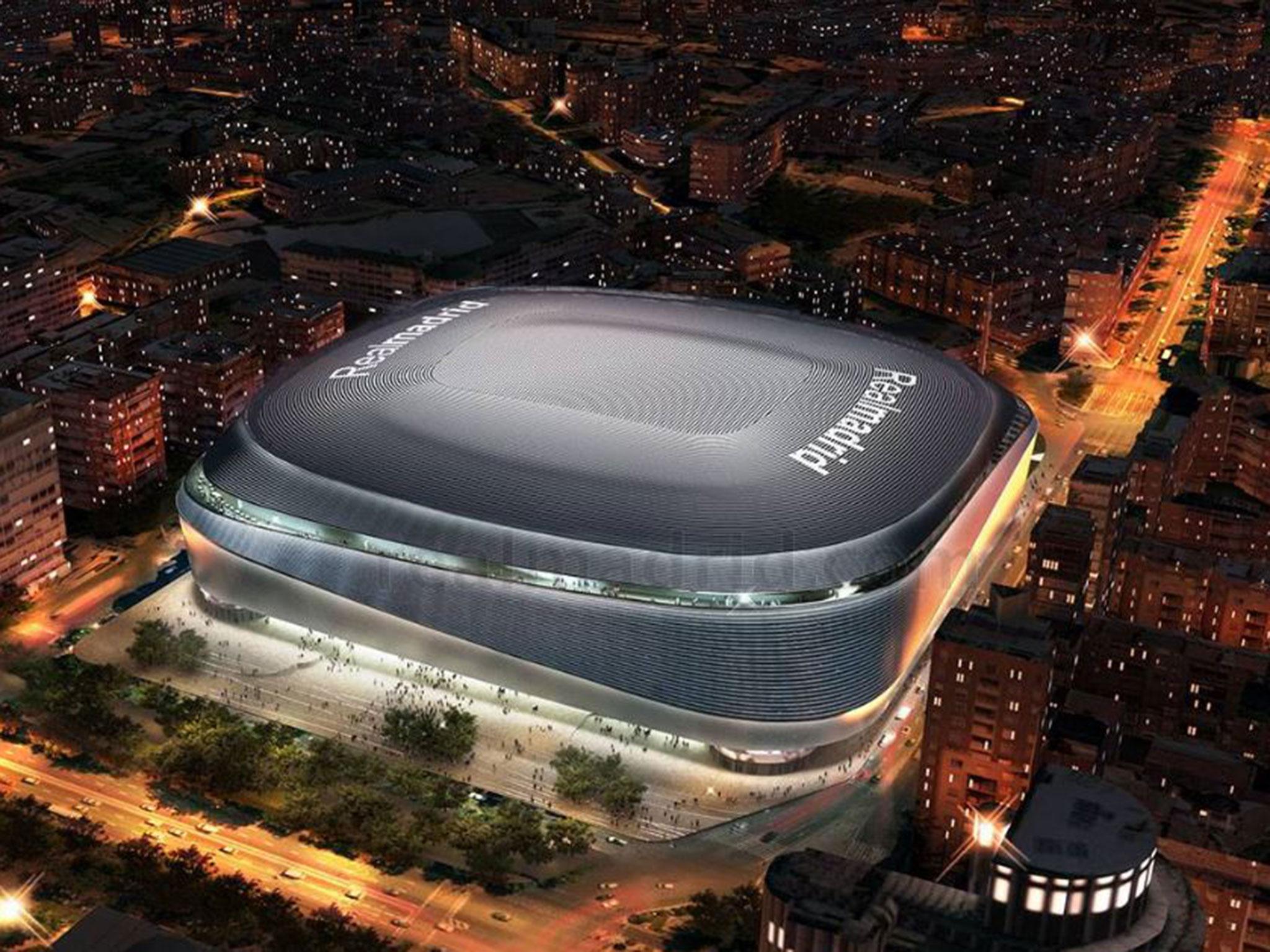 The Santiago Bernabeu will feature a new roof and facade as part of the club's revamp project