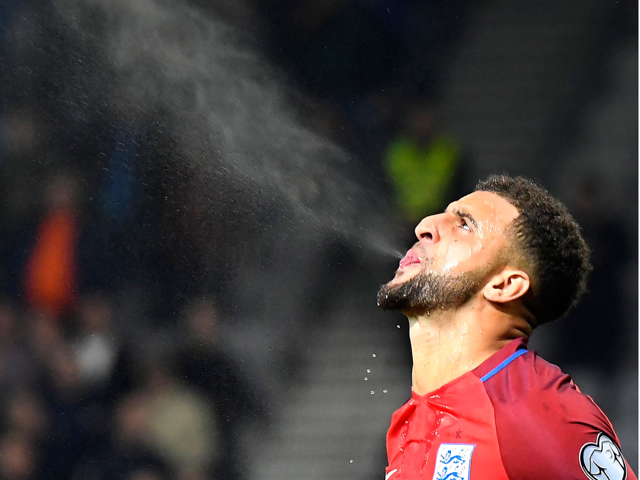 Kyle Walker shows his exasperation during England's 0-0 draw with Slovenia