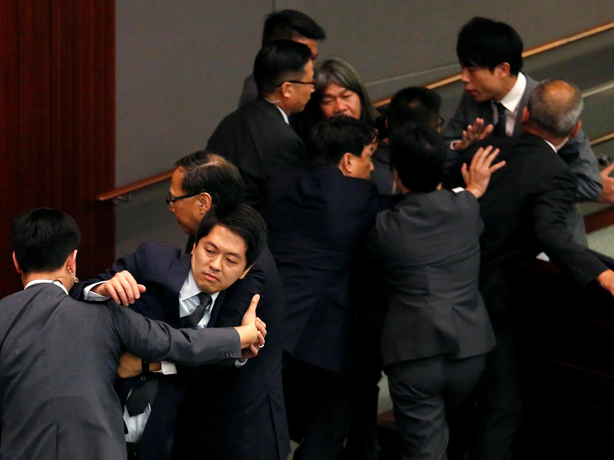 Scuffles also marred one session of the legislature