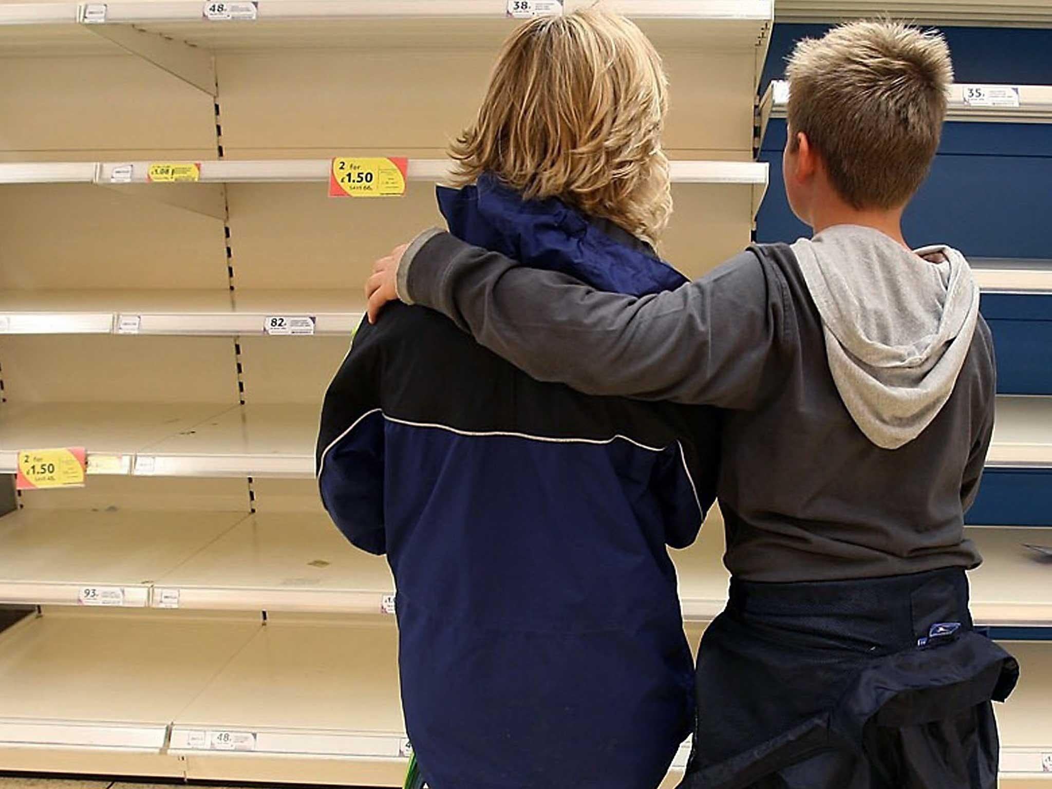 The consequence of Brexit? Empty shelves in a supermarket