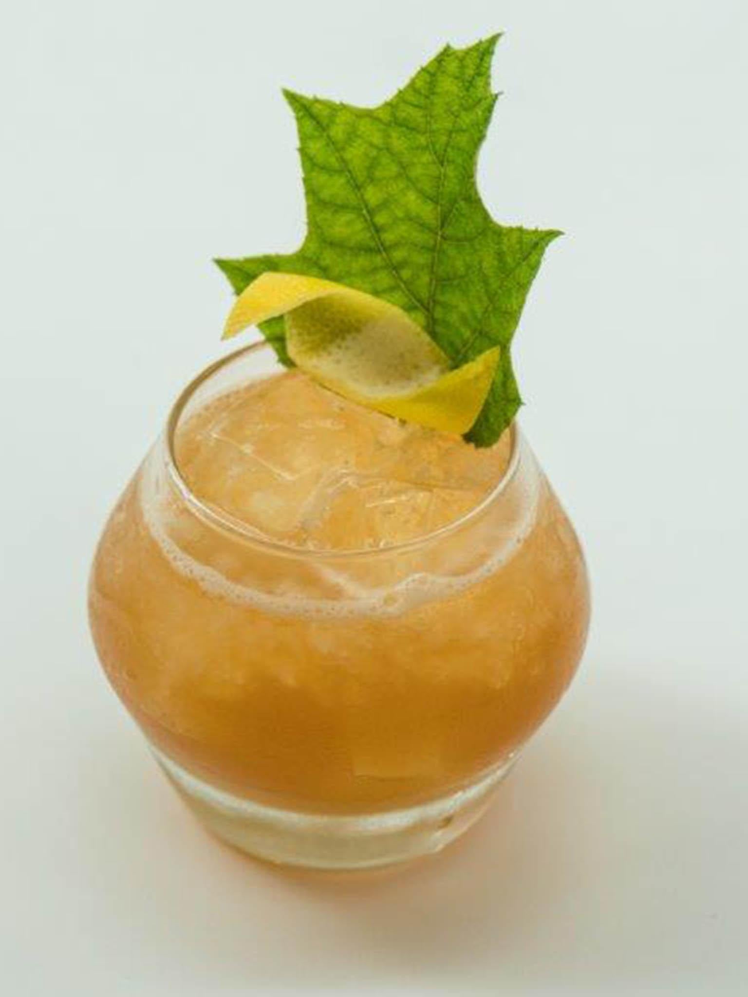 The chestnut sour mixes whiskey with lemon