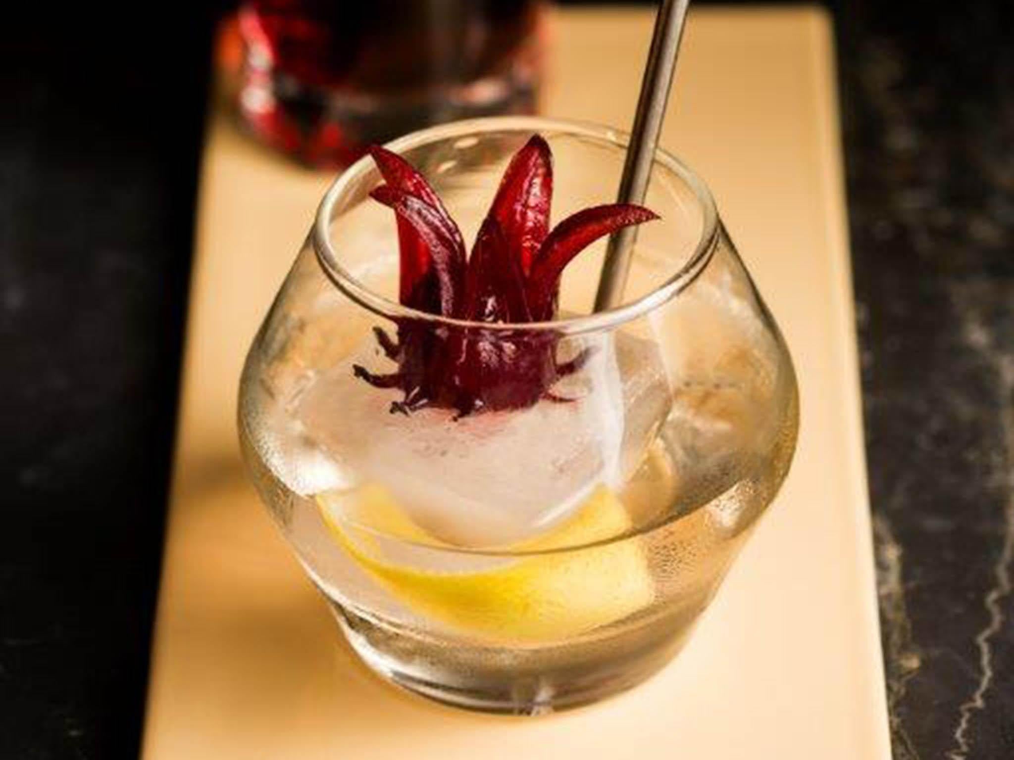 Top the hibiscus spritz cocktail up with prosecco for extra fizz