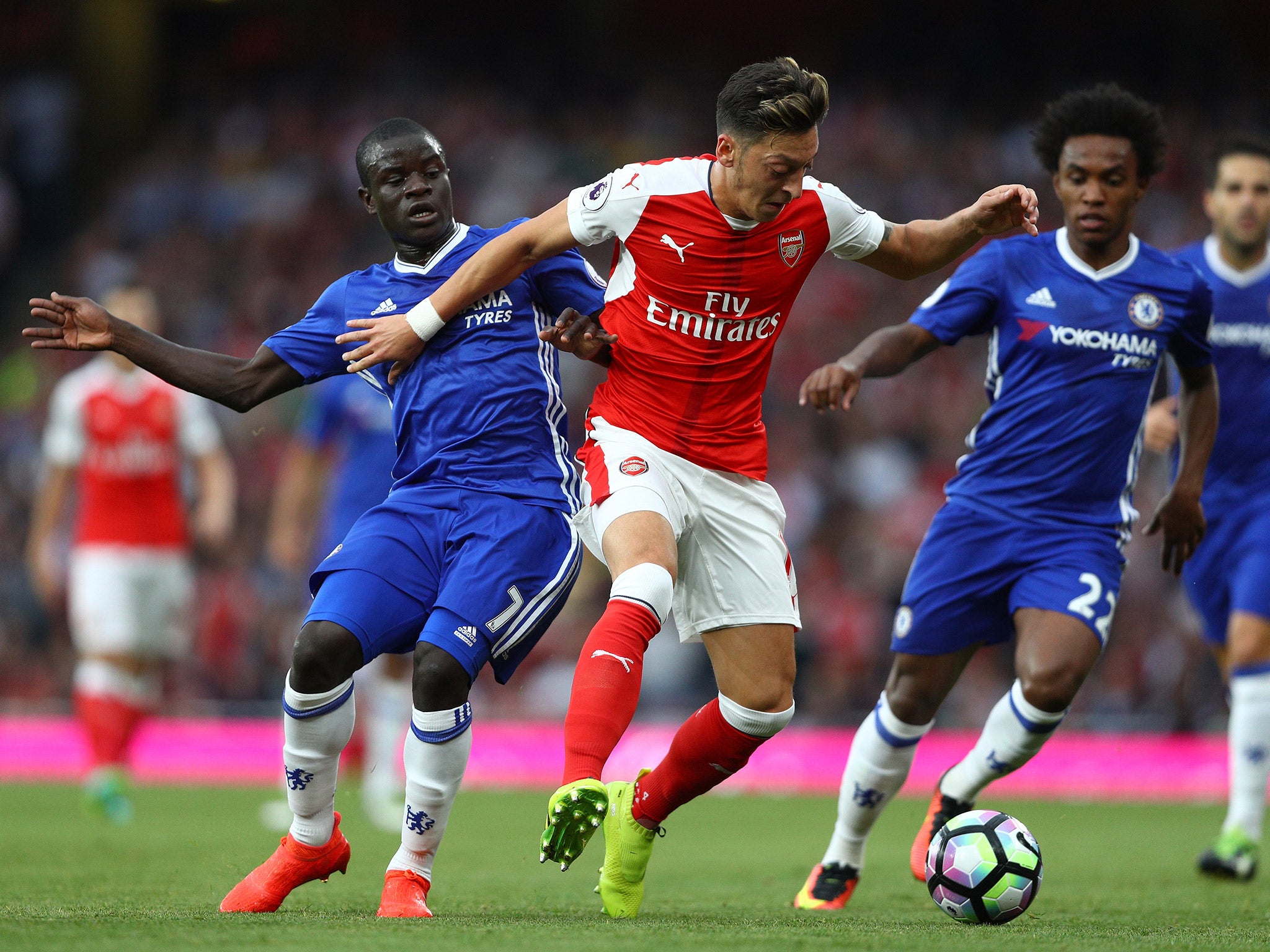 Kante's only major error came in allowing Mesut Özil to break away in the defeat by Arsenal