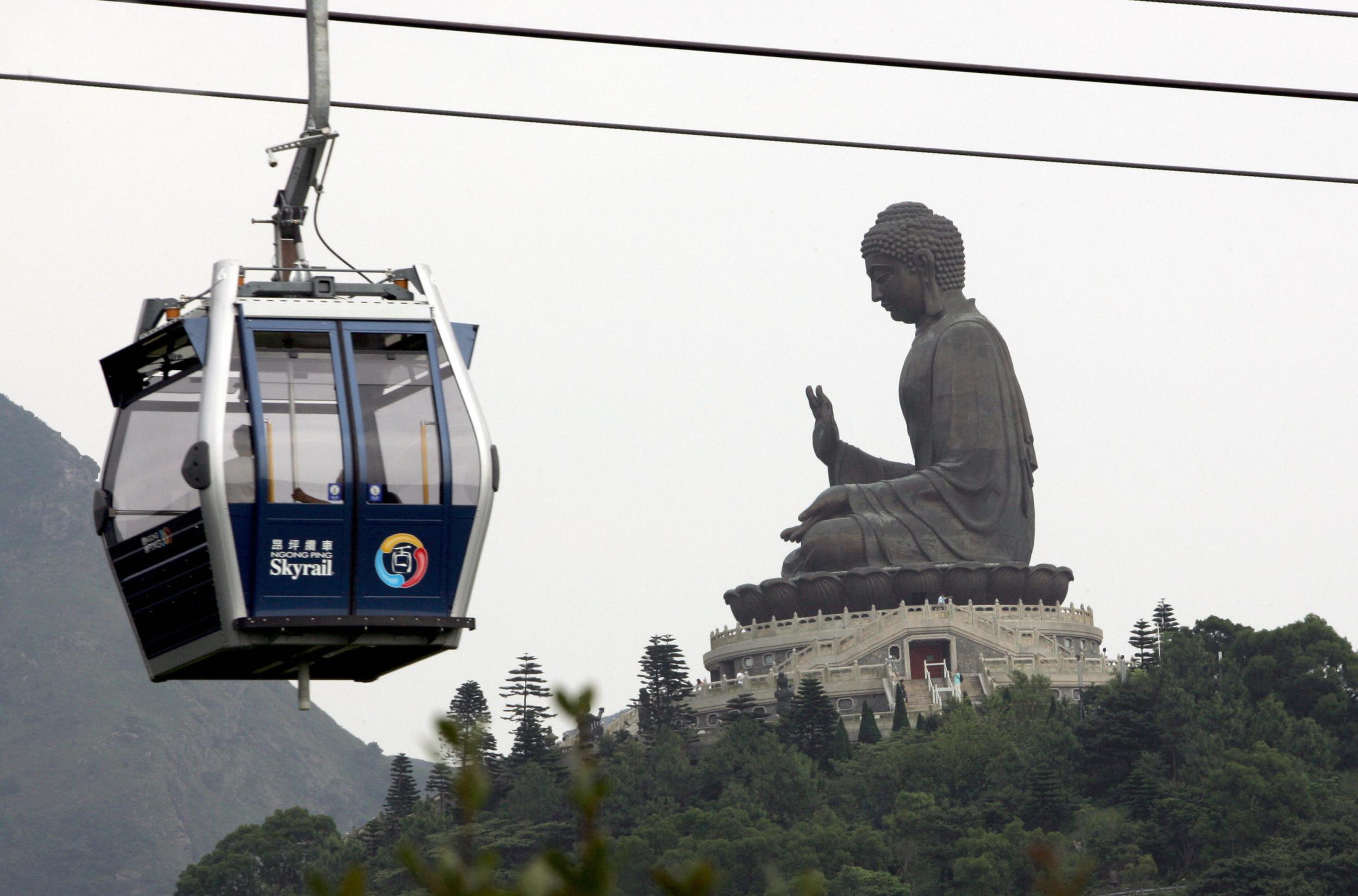 The Ngong Ping ropeway ends at Hong Kong's Giant Buddha