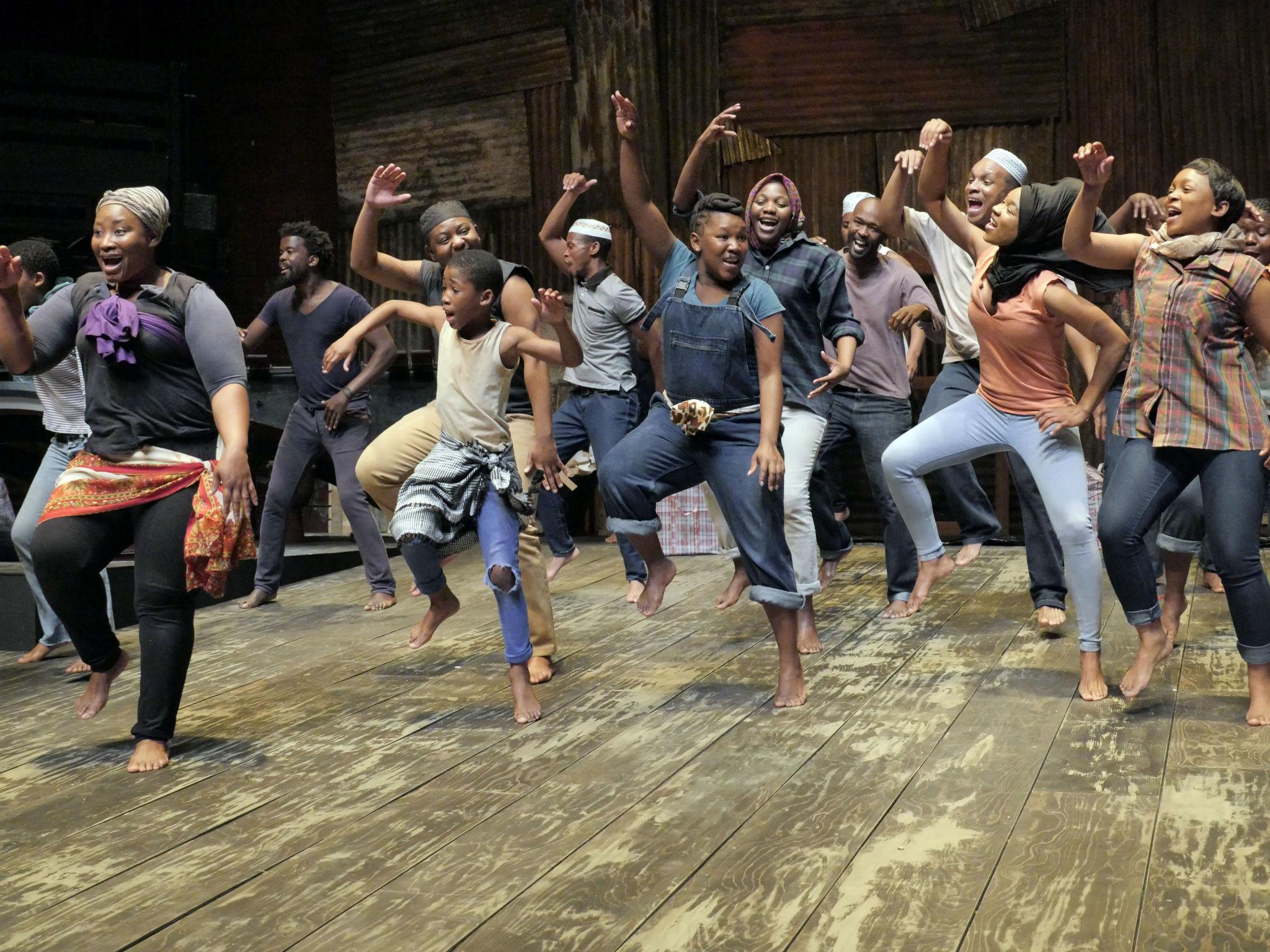 Company members in A Man of Good Hope at the Young Vic