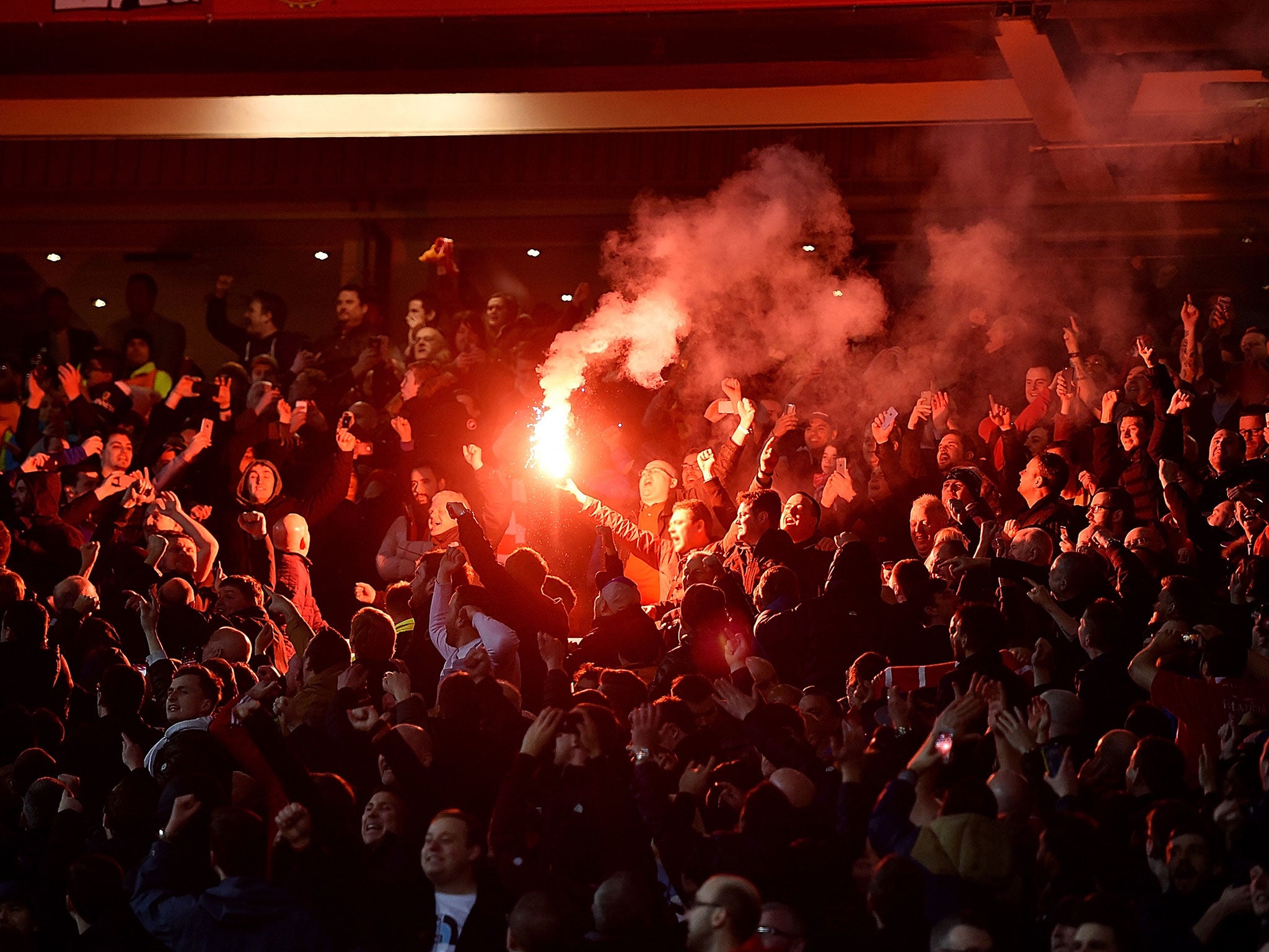 Fans lit flares during last May's Europa League encounters