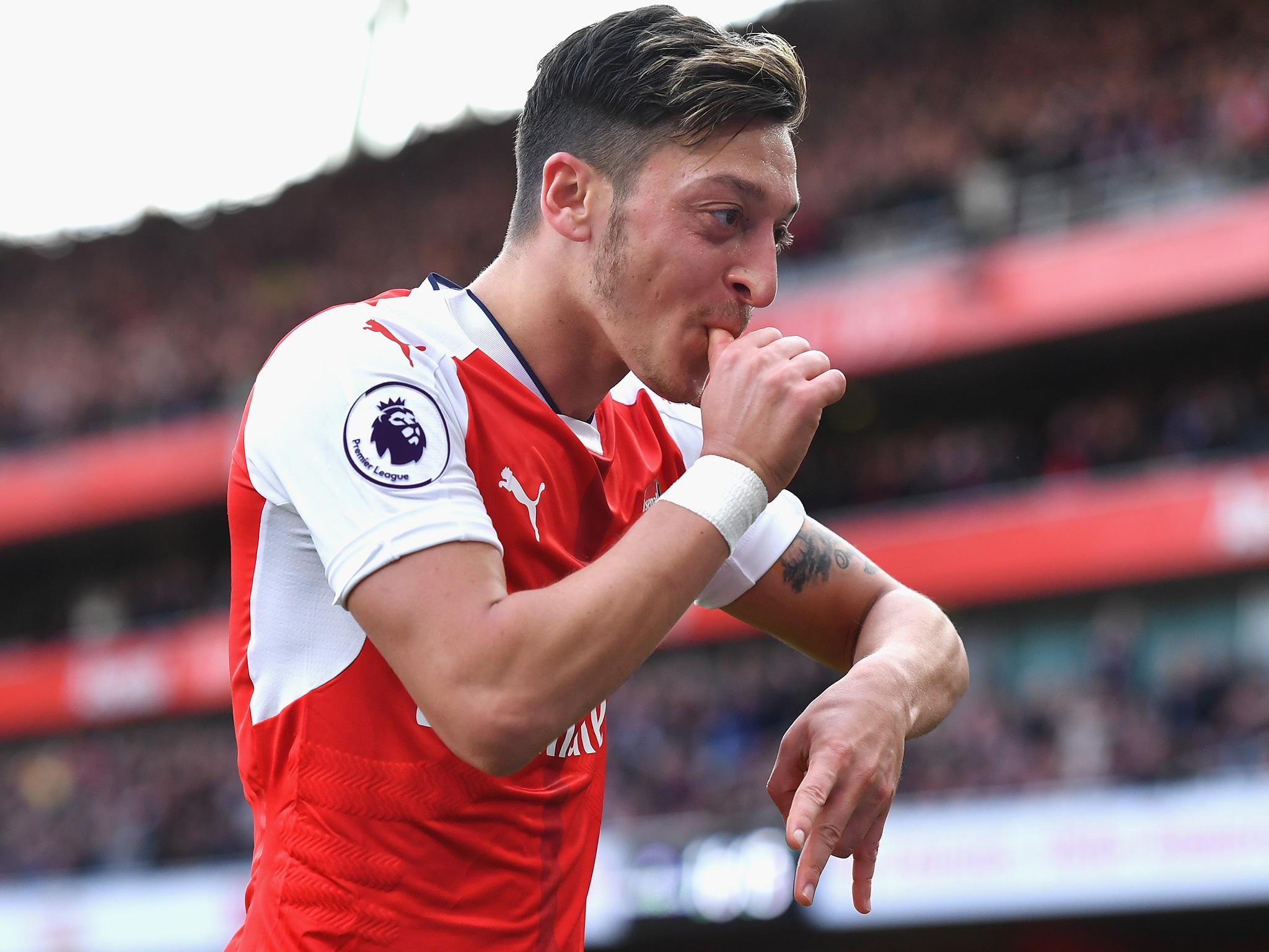 Ozil scored in Arsenal's 3-2 win over Swansea on Saturday