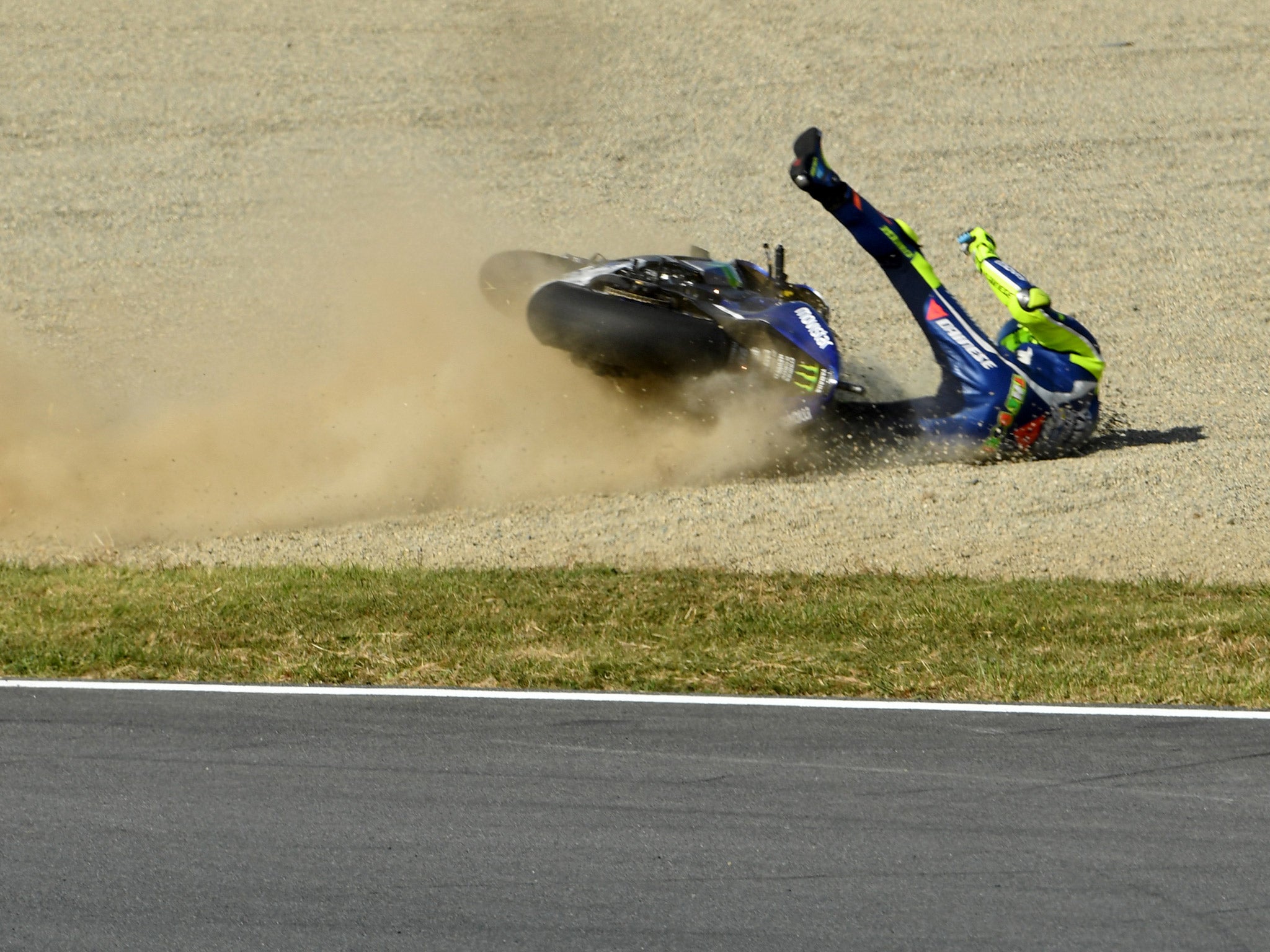 Rossi's crash ended his hopes of winning the MotoGP title