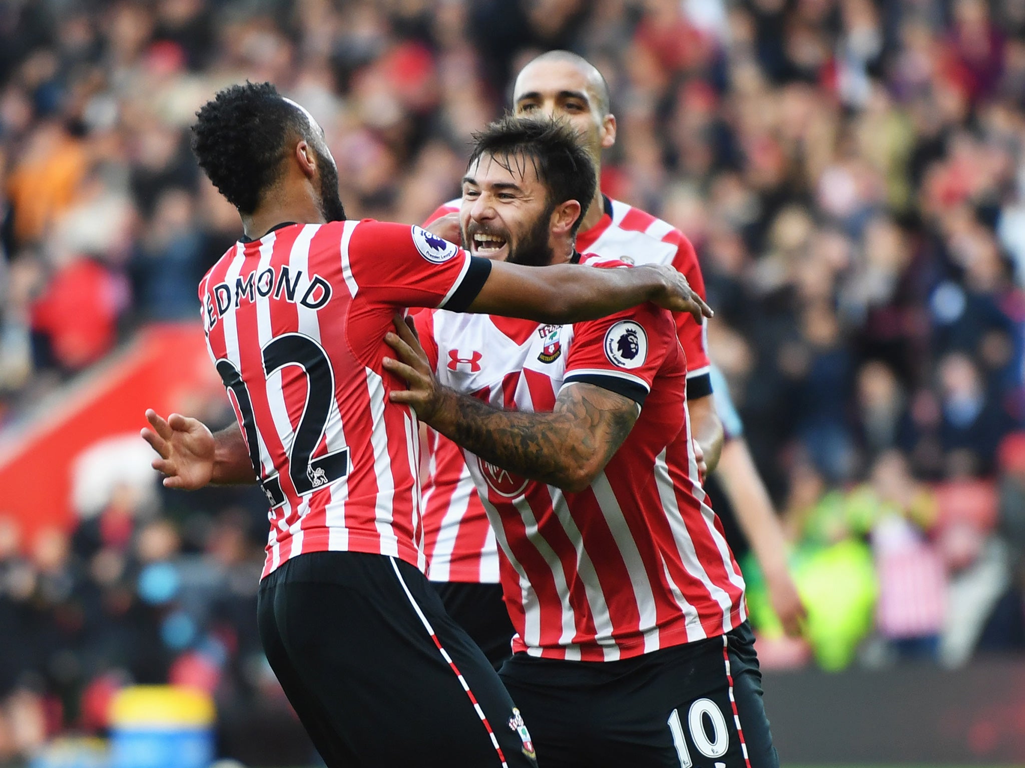 Redmond celebrates his strike with Austin