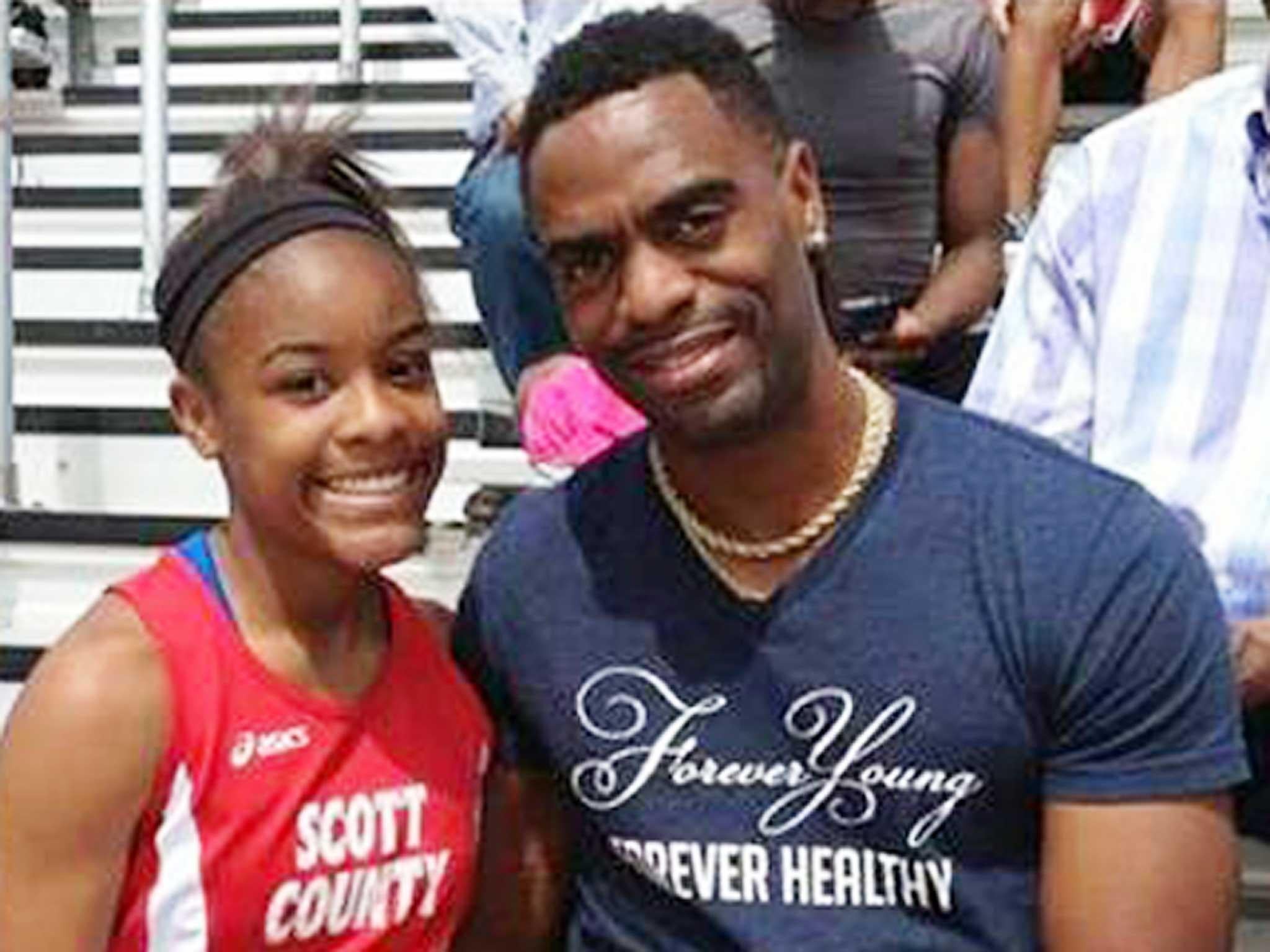 US athlete Tyson Gay and his daughter Trinity Gay who was shot dead