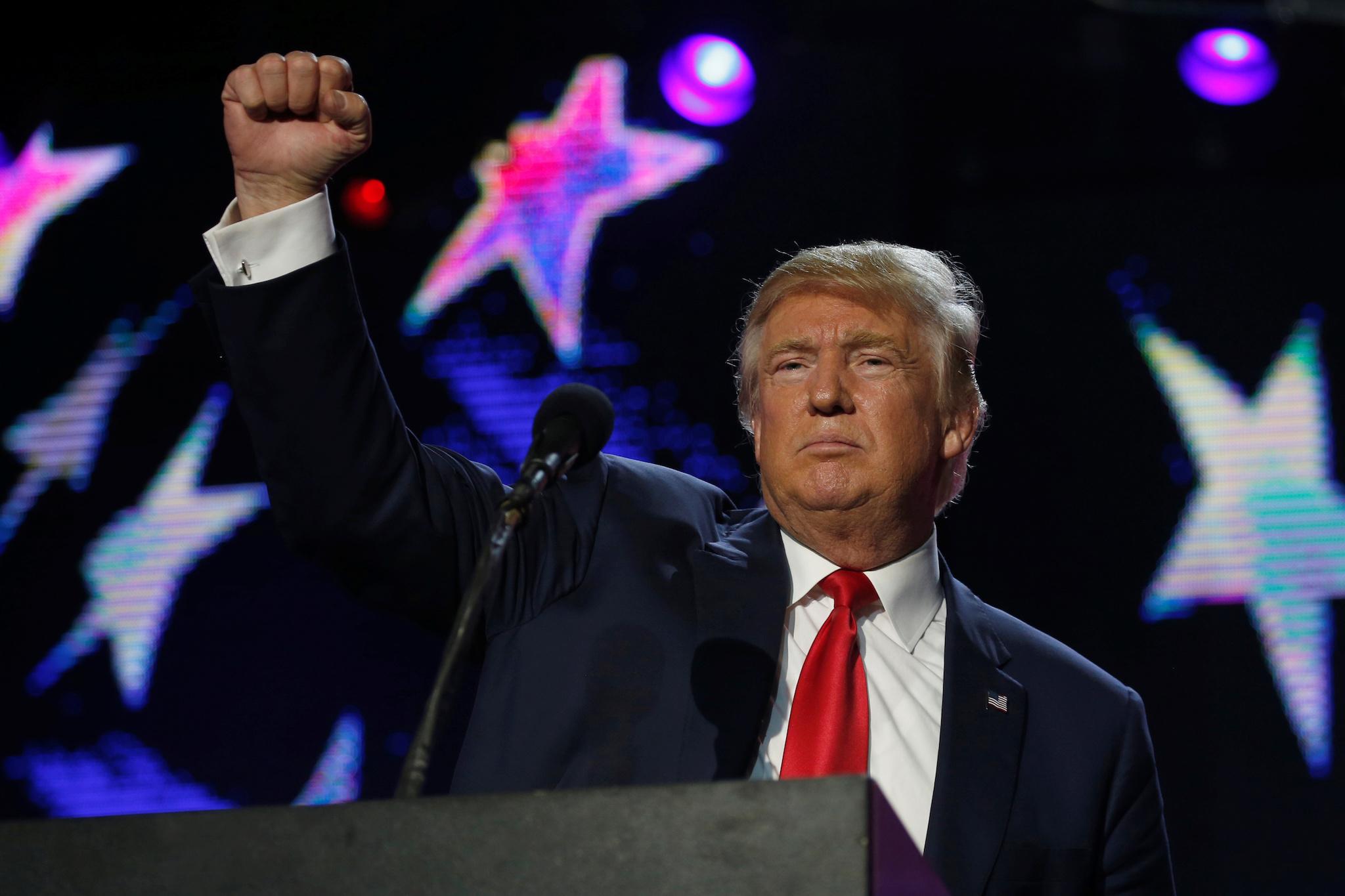 Republican presidential nominee Donald Trump speaks at a Bollywood-themed charity concert put on by the Republican Hindu Coalition in Edison, New Jersey, U.S. October 15, 2016