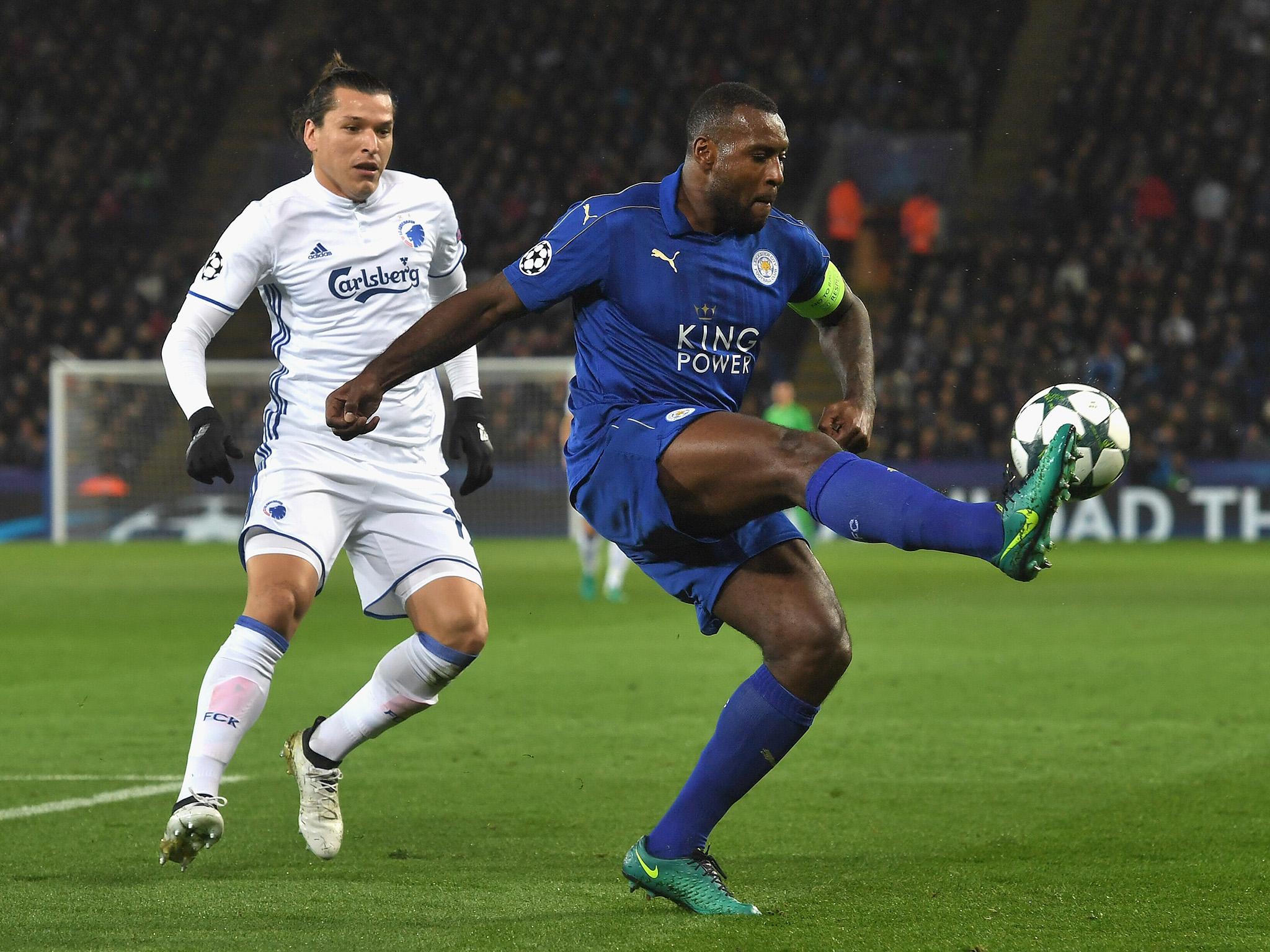 Leicester captain Morgan clears a Copenhagen attack (Getty)