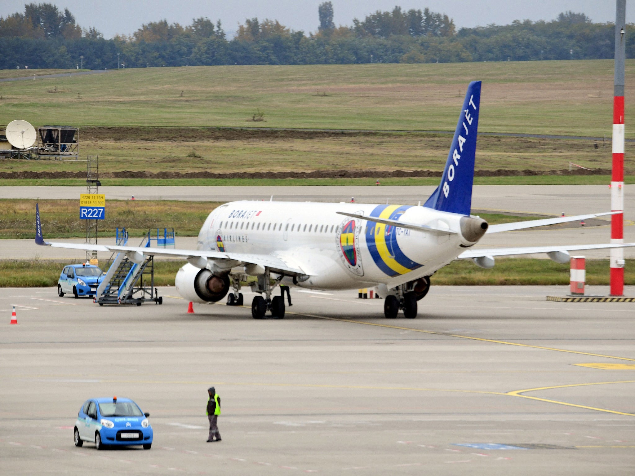 Fenerbahce's private jet was forced into an emergency landing after it hit a bird