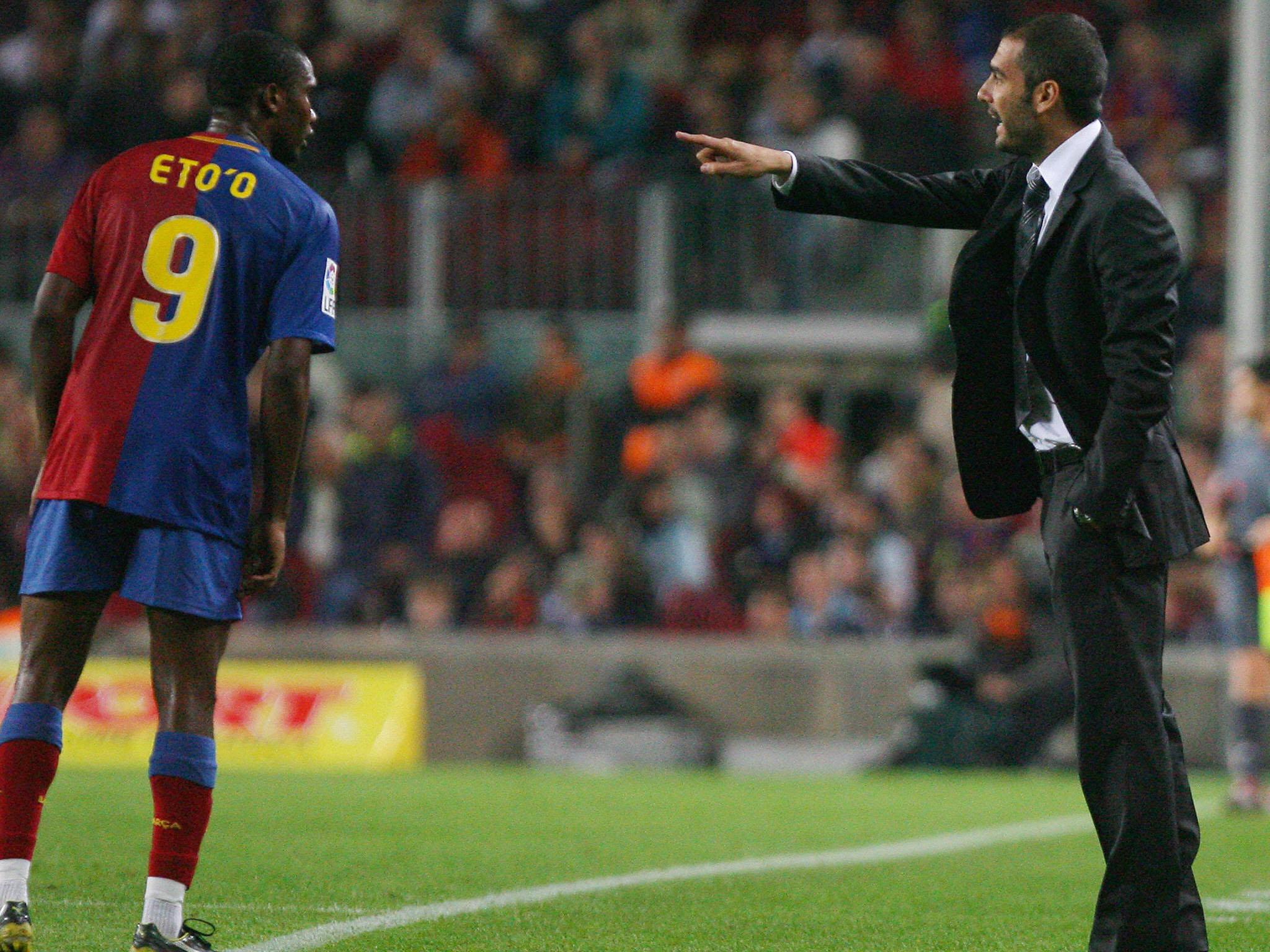 Eto’o formed a formidable partnership with Henry before Guardiola took charge but, like Henry, he was thrust out to the right in order to accommodate Messi, playing in the false nine role.