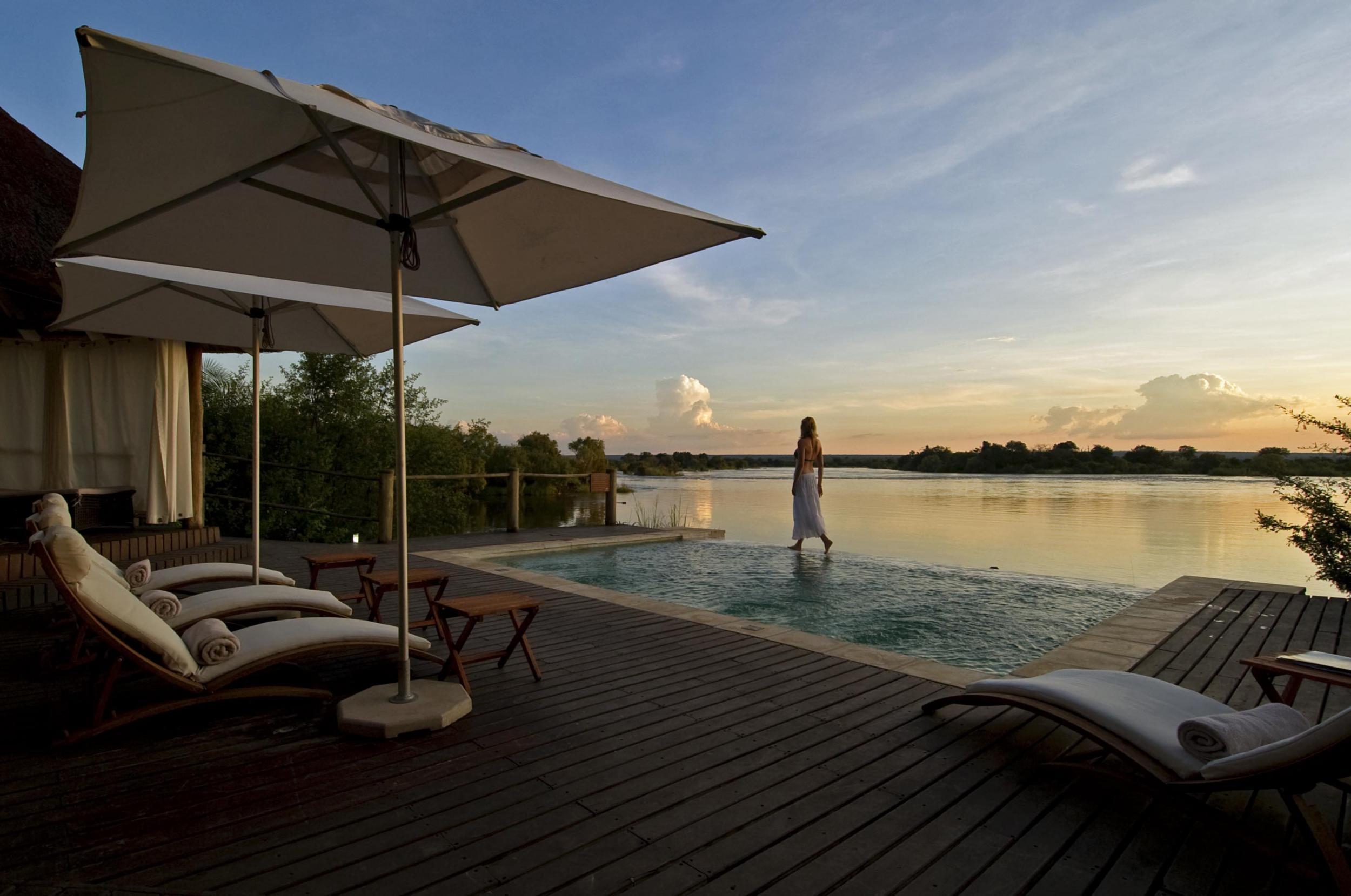 The pool is perfect, with the river just beyond