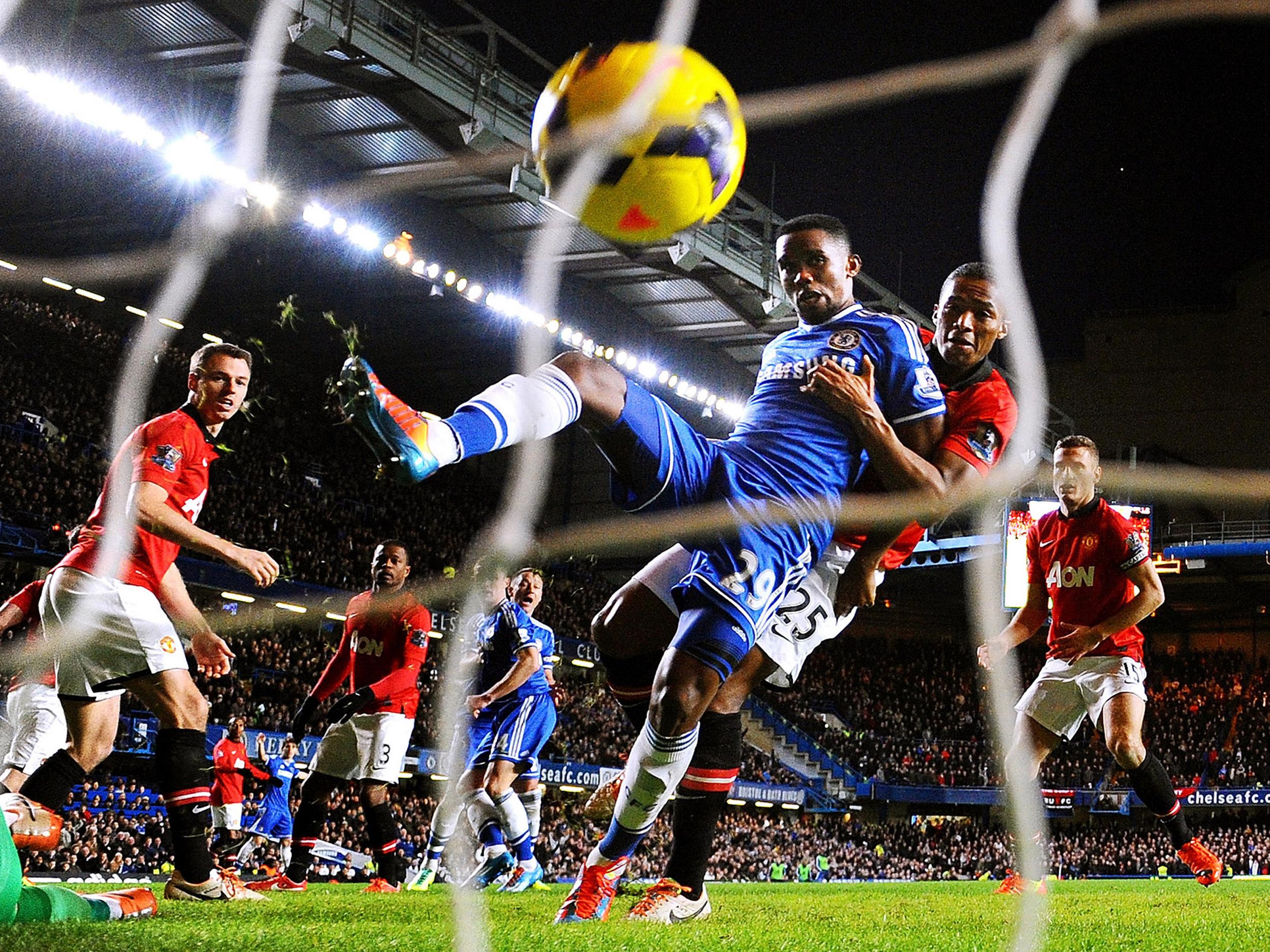 January 19, 2014: Samuel Eto’o rolled back the years against David Moyes’ United to become one of a very exclusive group to have scored a Premier League hat-trick against the Red Devils.