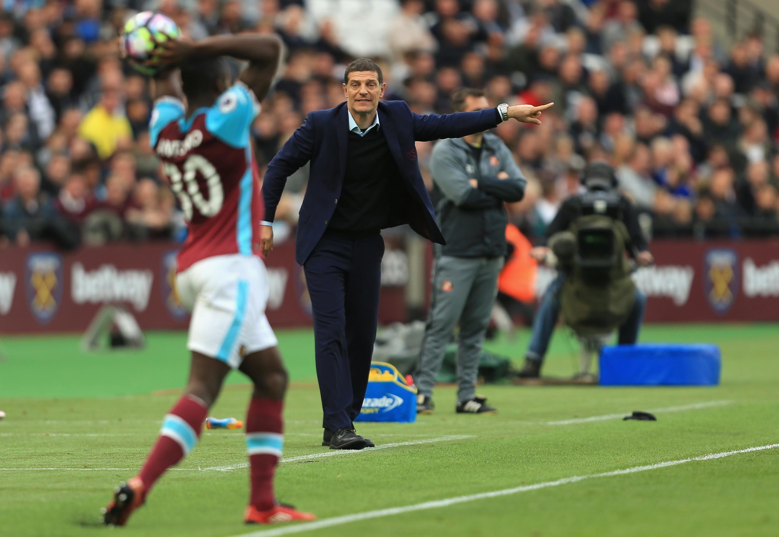 Slaven Bilic issues his orders from the sideline