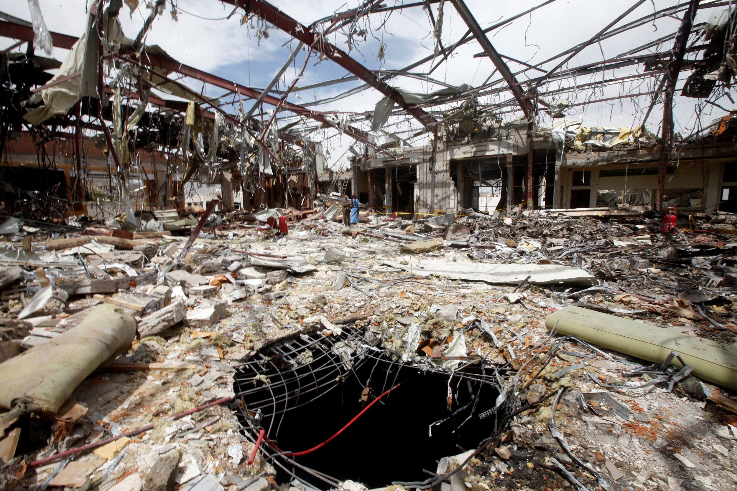 The aftermath of an air strike that hit a funeral gathering earlier in October