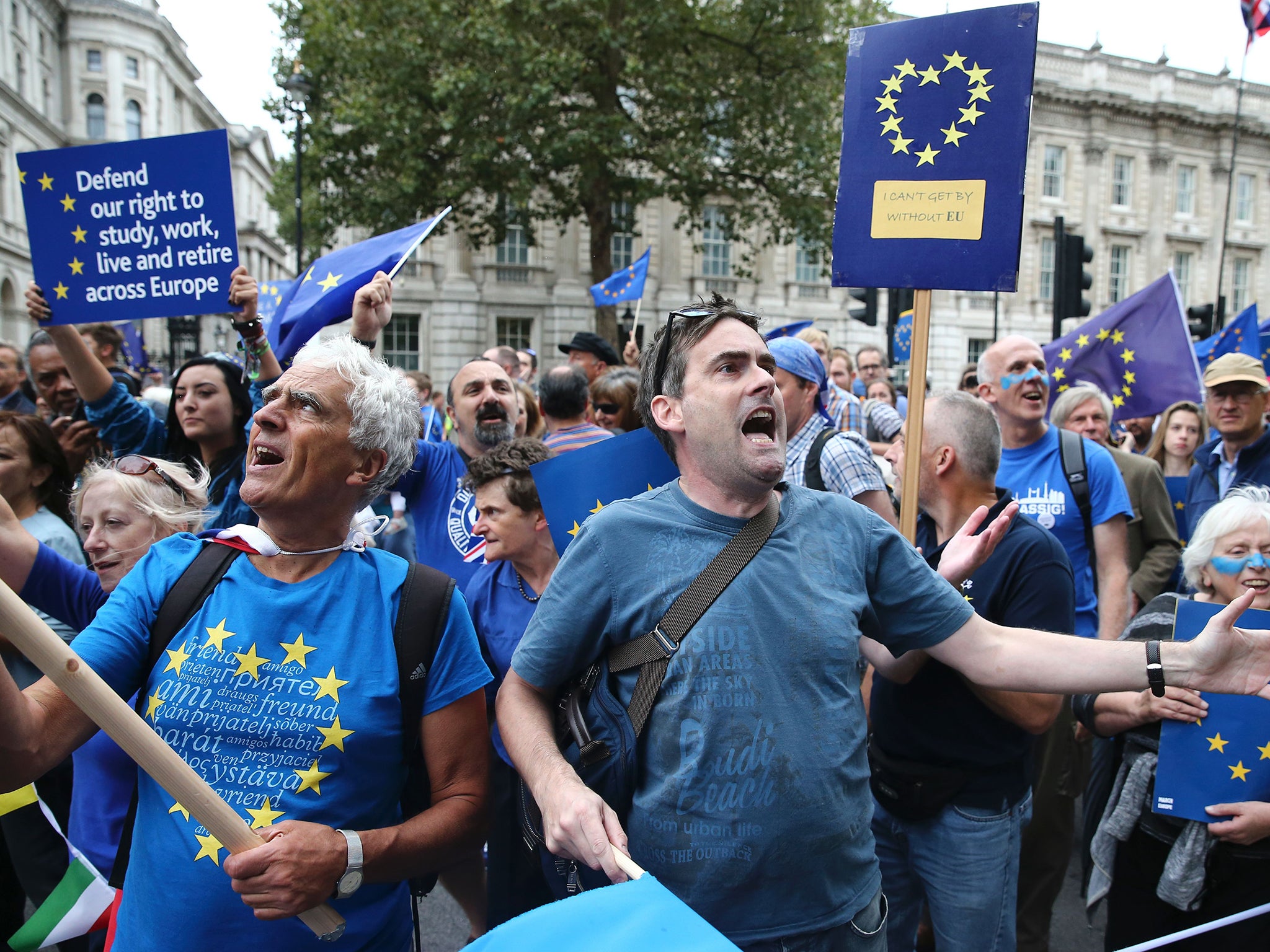 An anti-Brexit march in Westminster after the referendum