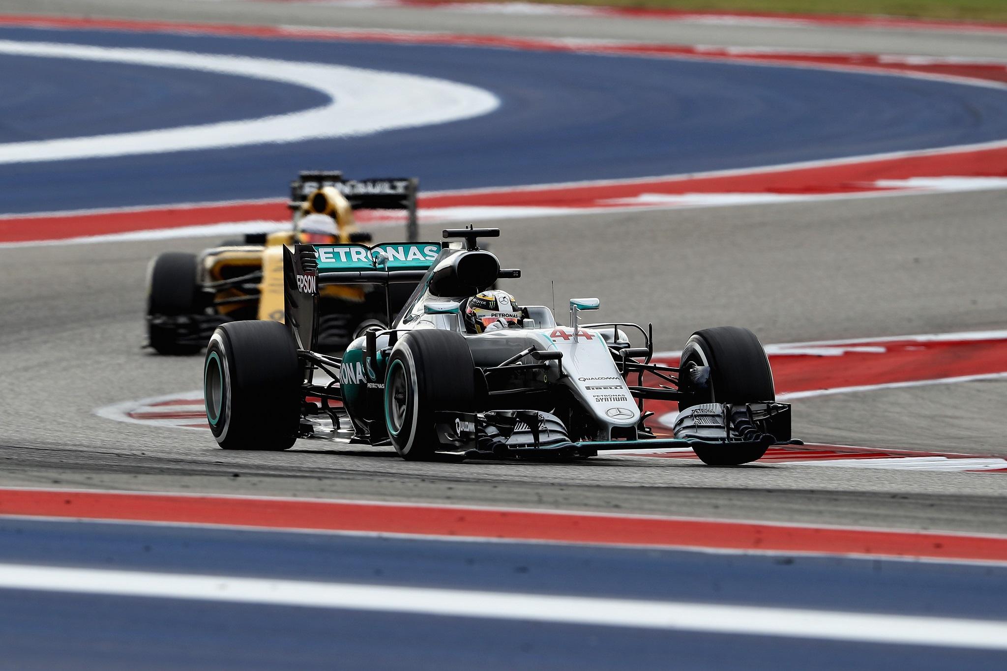 Lewis Hamilton on his way to victory in the US Grand Prix (Getty )