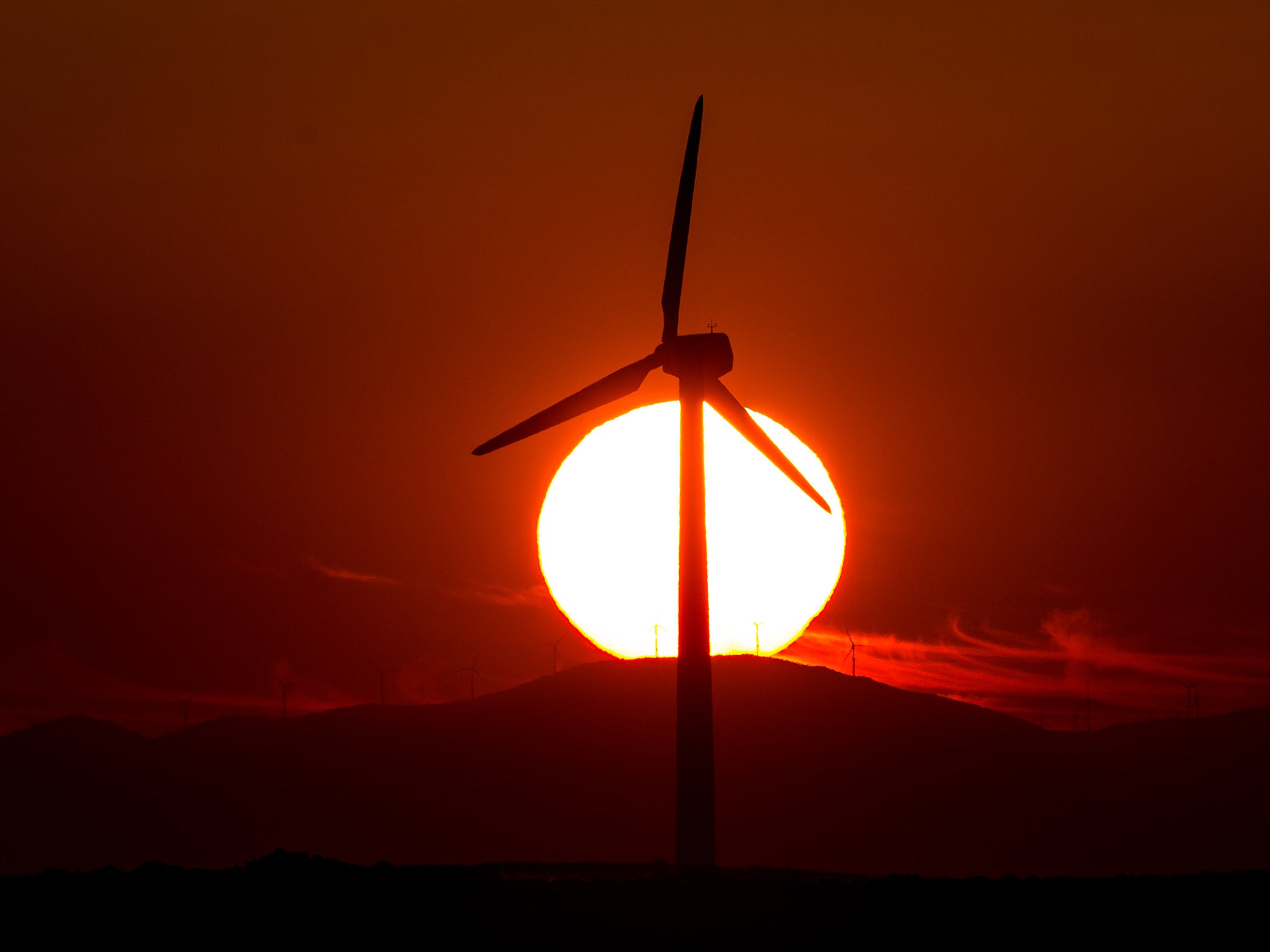 A wind turbine in Zaragoza, Spain