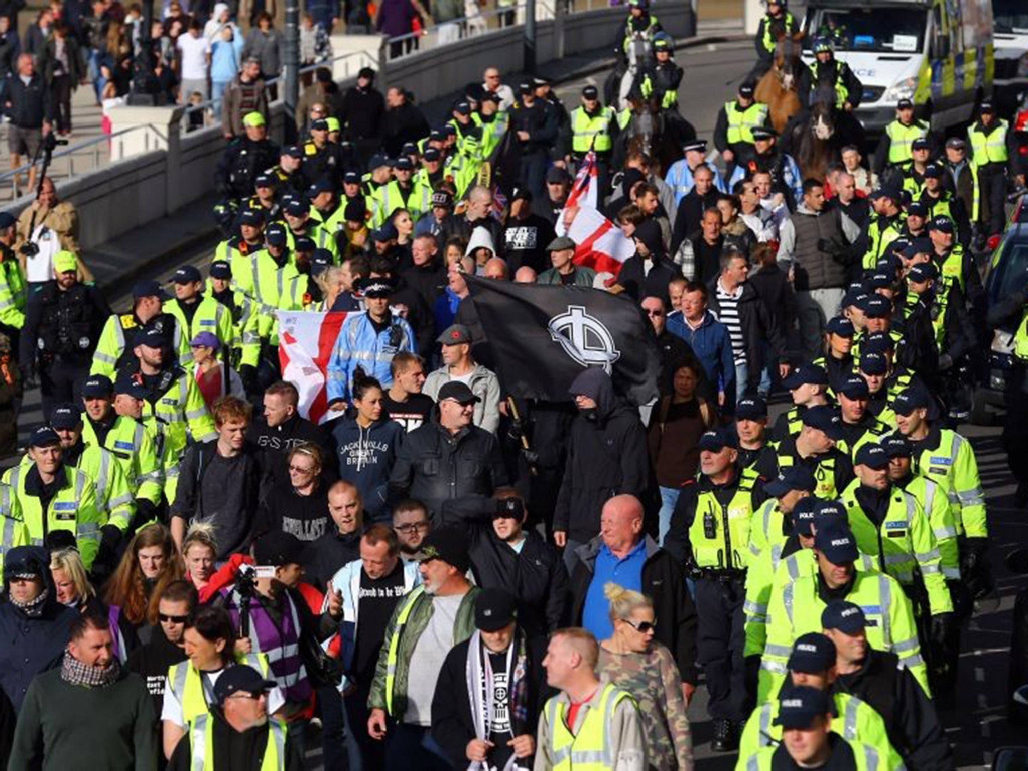 White Lives Matter protesters march through Margate, Kent on 22 October