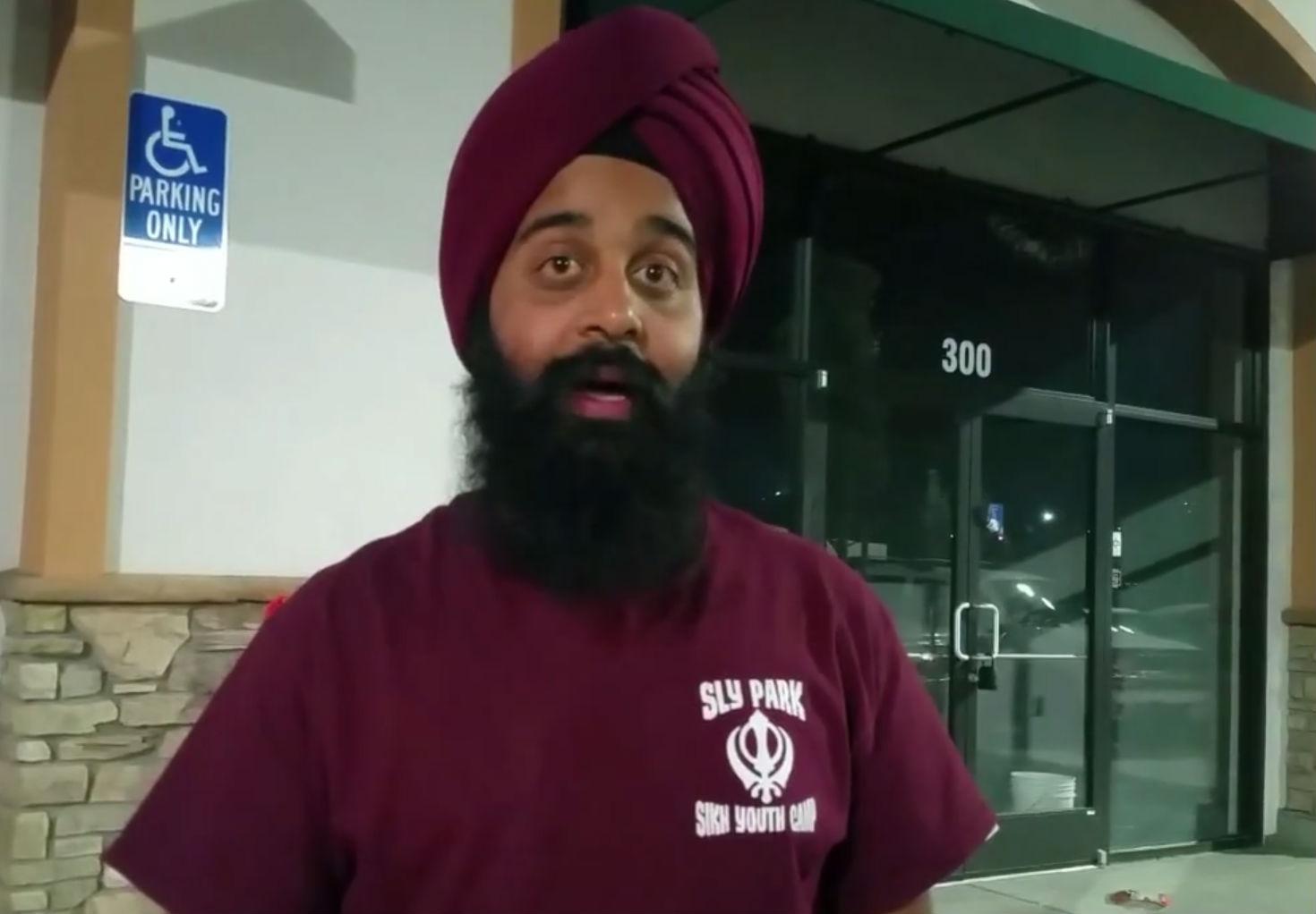 Mr Singh, standing at the scene of the alleged crime, questioned why nobody stepped forward