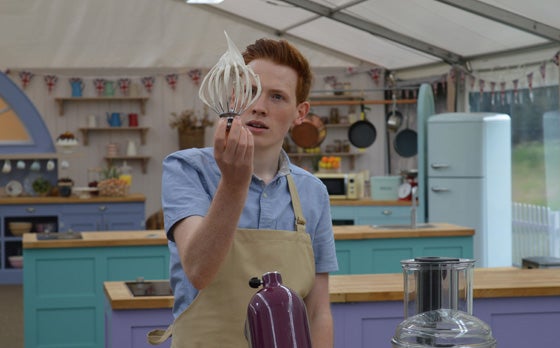 Fit for a Queen? Andrew examining part of his signature bake