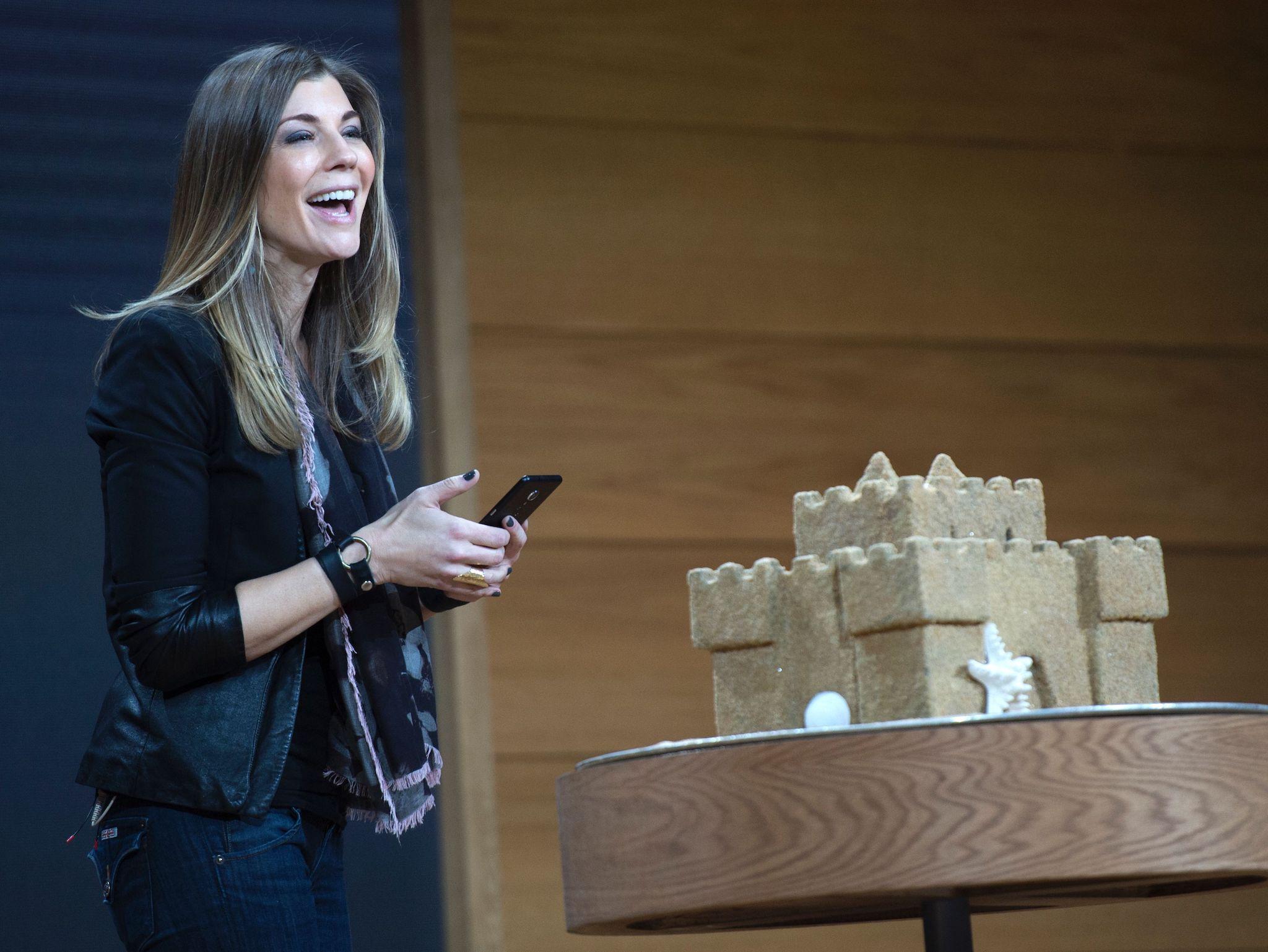 Microsoft executive Megan Saunders introduces Paint 3D at a Microsoft news conference October 26, 2016 in New York