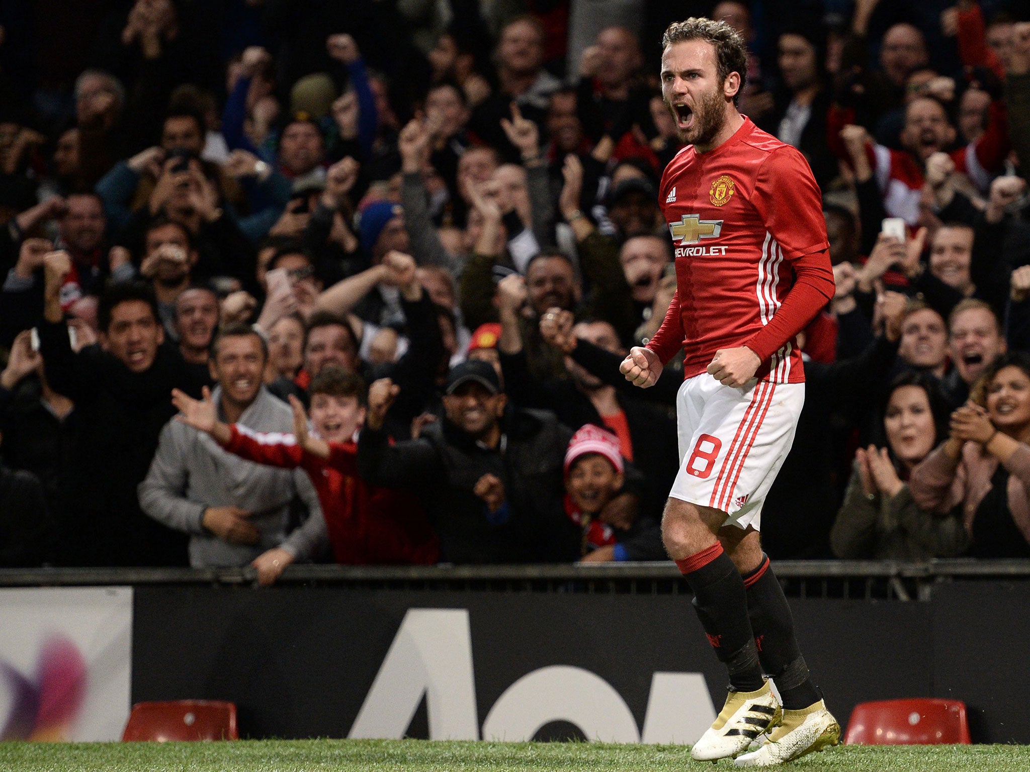 Juan Mata struck from inside the box to give United the lead