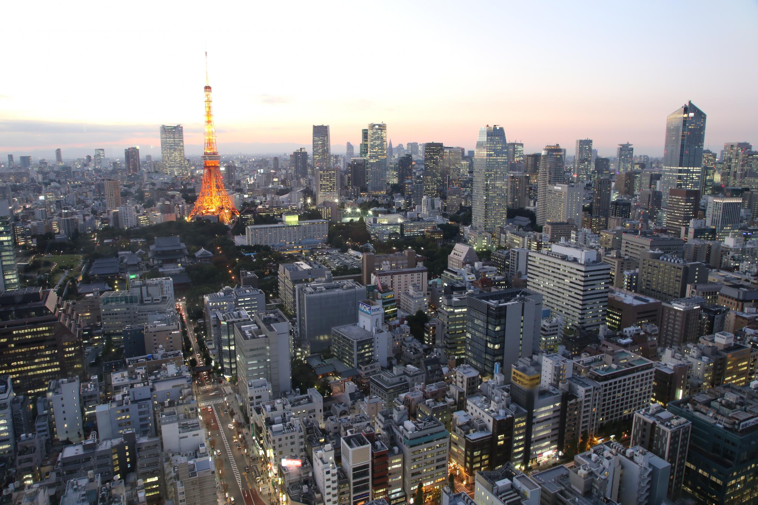 The more uniform appearance of Tokyo's skyline