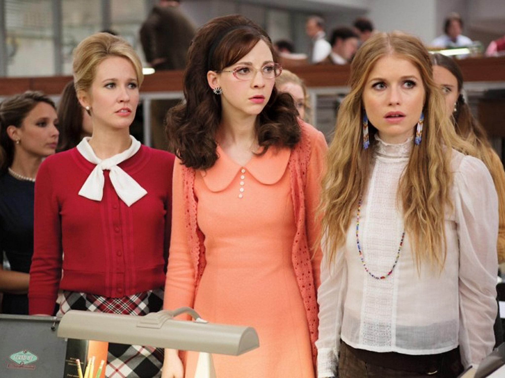 From left to right: Anna Camp as Jane Hollander, Erin Darke as Cindy Reston and Genevieve Angelson as Patti Robinson in Amazon’s ‘Good Girls Revolt’