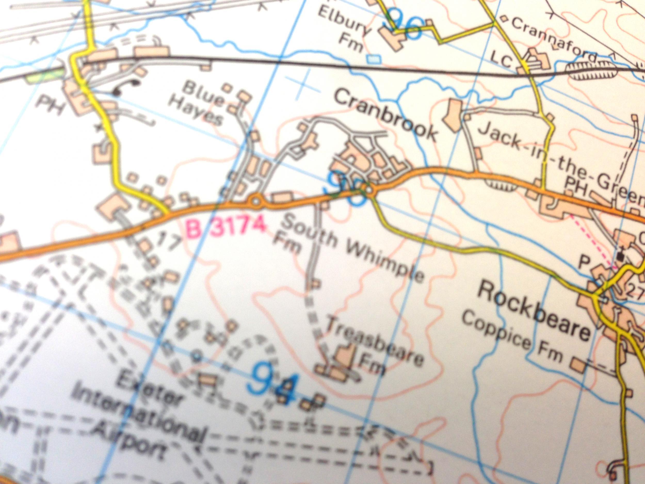 There is no sign of Cranbrook station on the Ordnance Survey map