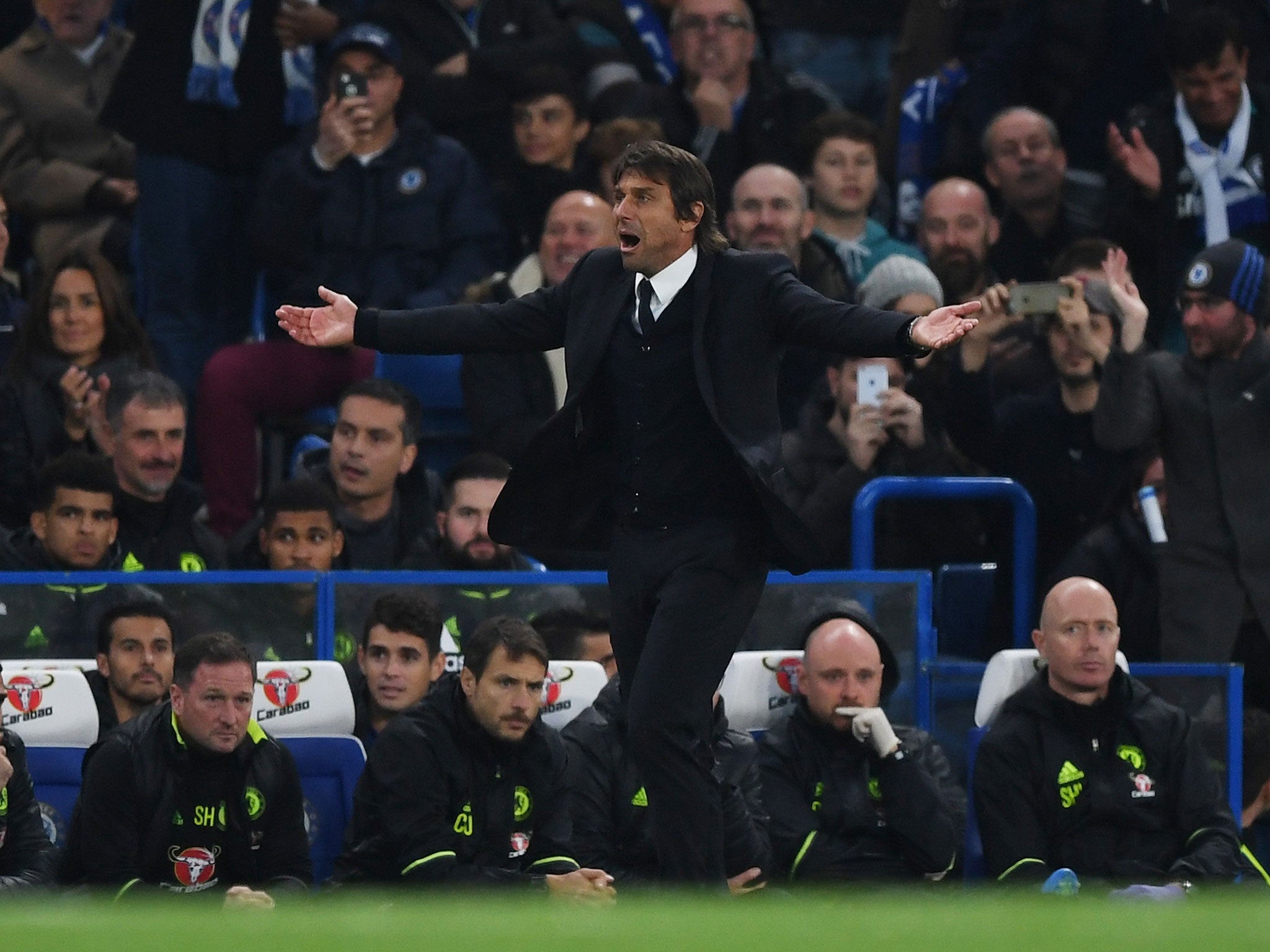 Antonio Conte cut an animated figure on the touchline last Sunday