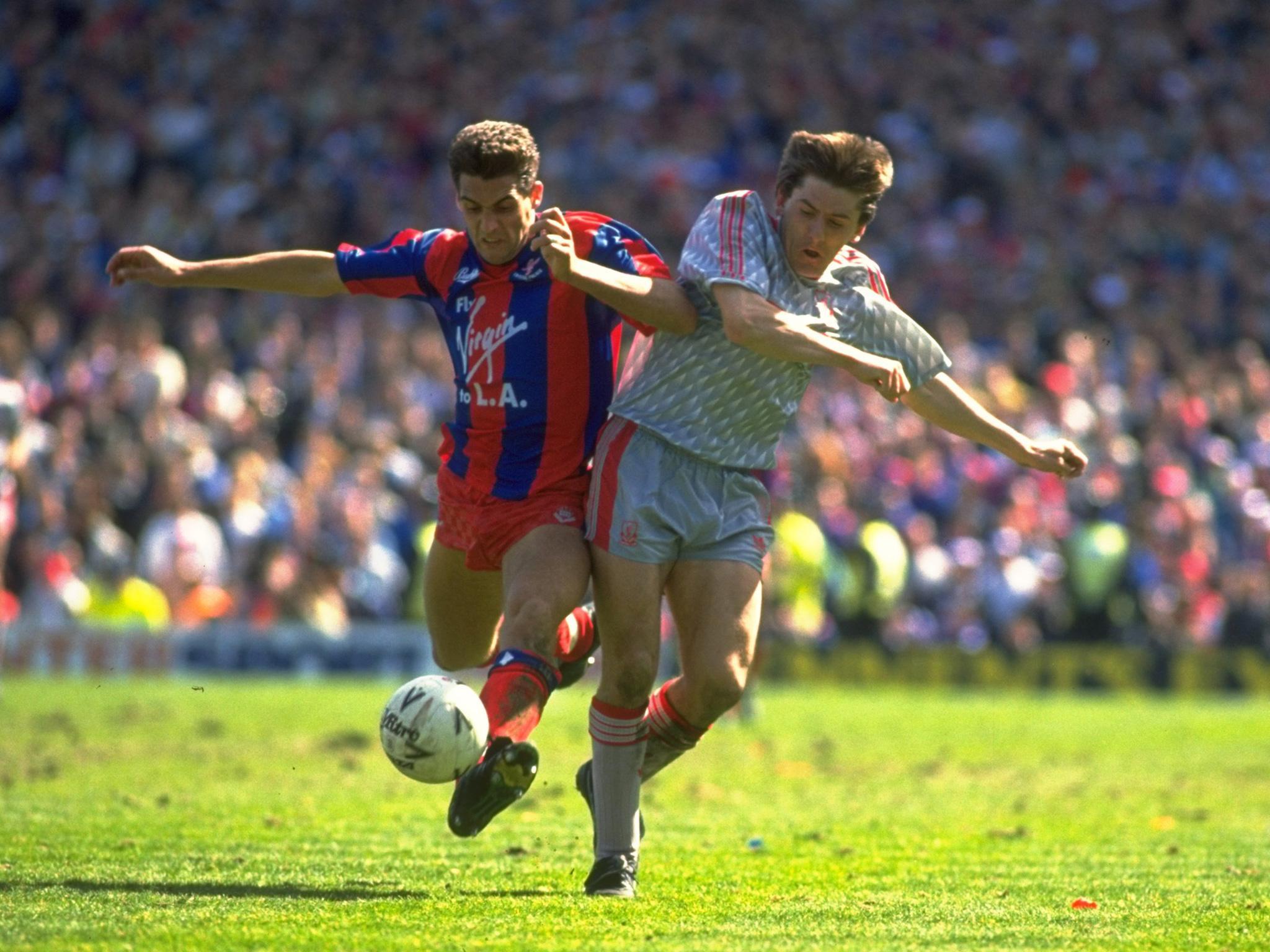 8 April 1990: Palace exacted their revenge for their 9-0 humiliation earlier in the season as they got the better of Liverpool in a see-saw encounter at Villa Park. The score was 1-1 around twenty minutes from the end, but a flurry of goals late on saw the match finish 3-3 after normal time. In the second half of extra time, Alan Pardew popped up to send the south Londoners through to the final, where they lost to Man United, handing Sir Alex Ferguson his first honour as Red Devils boss.