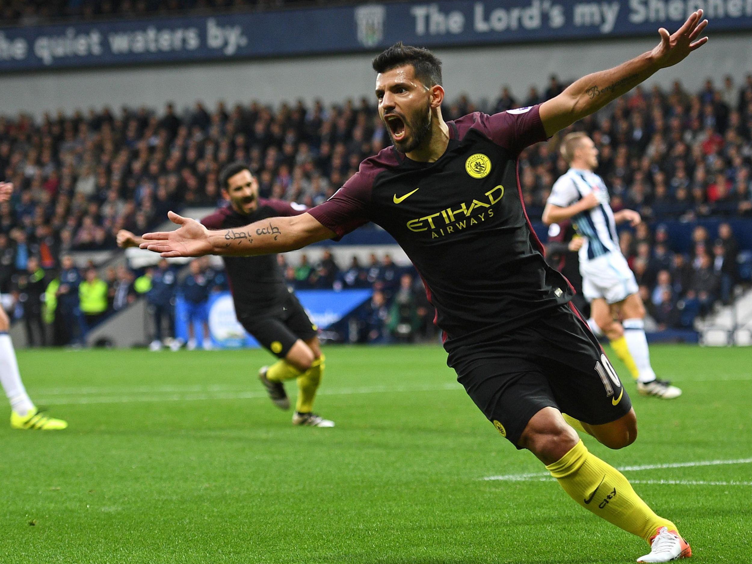 Sergio Aguero scored a stunning curled effort