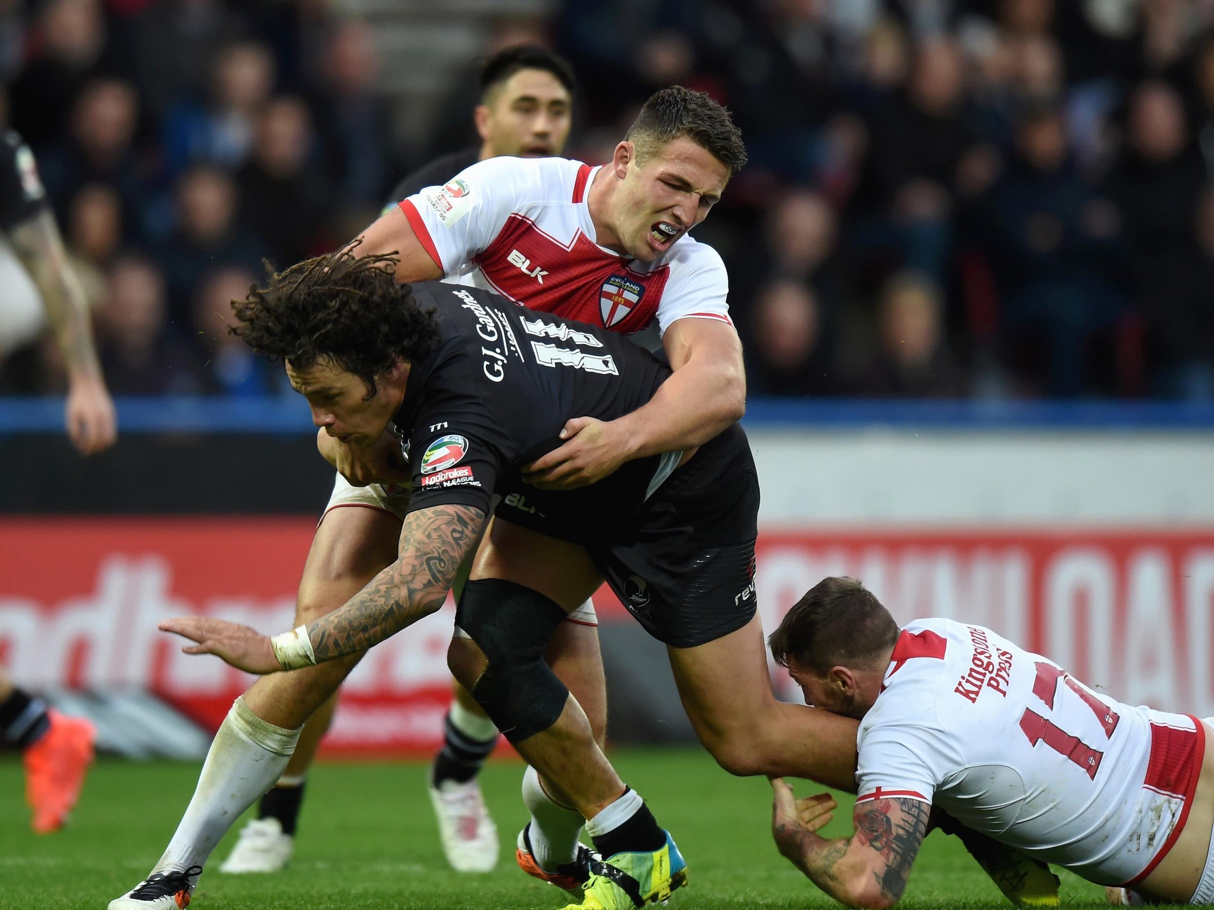 Sam Burgess made his first England appearance since returning to League