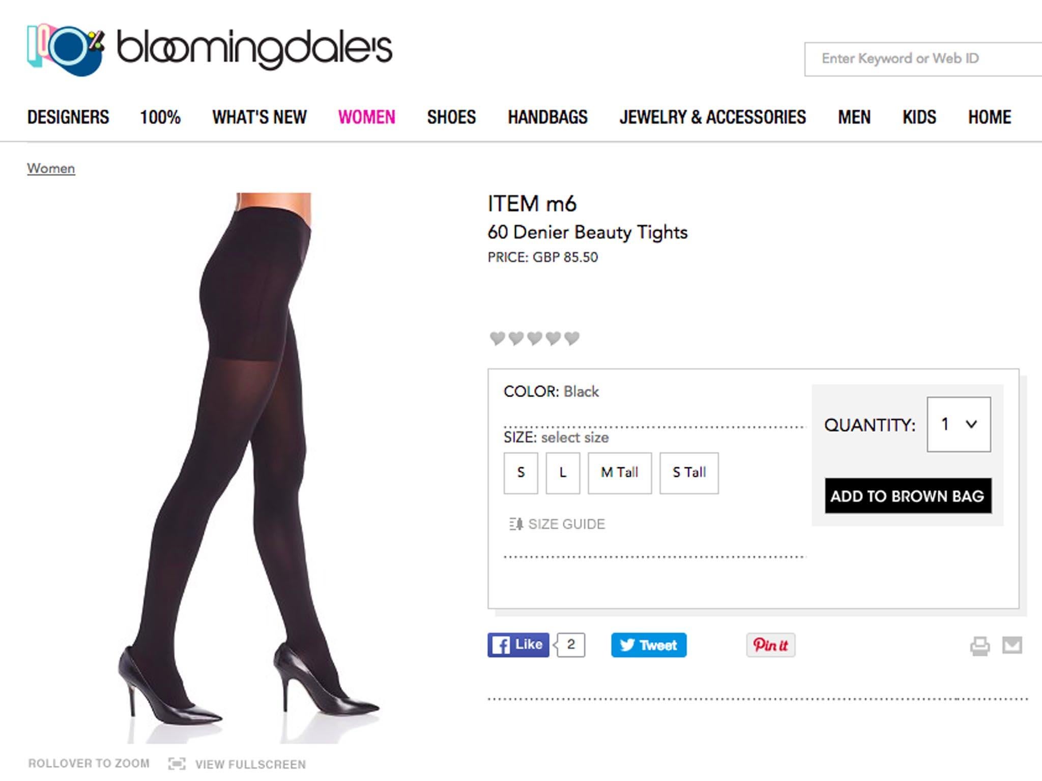 The crystal-infused tights are available from Bloomingdales.com for £85.50