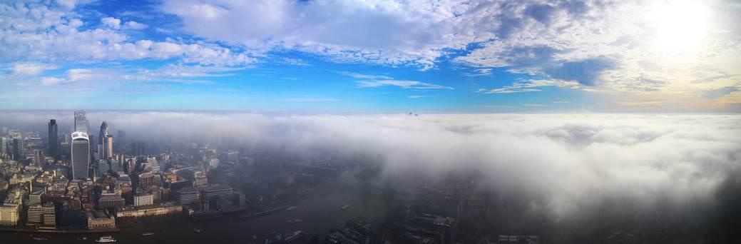 &#13;
A panoramic shot captured from The View from the Shard &#13;