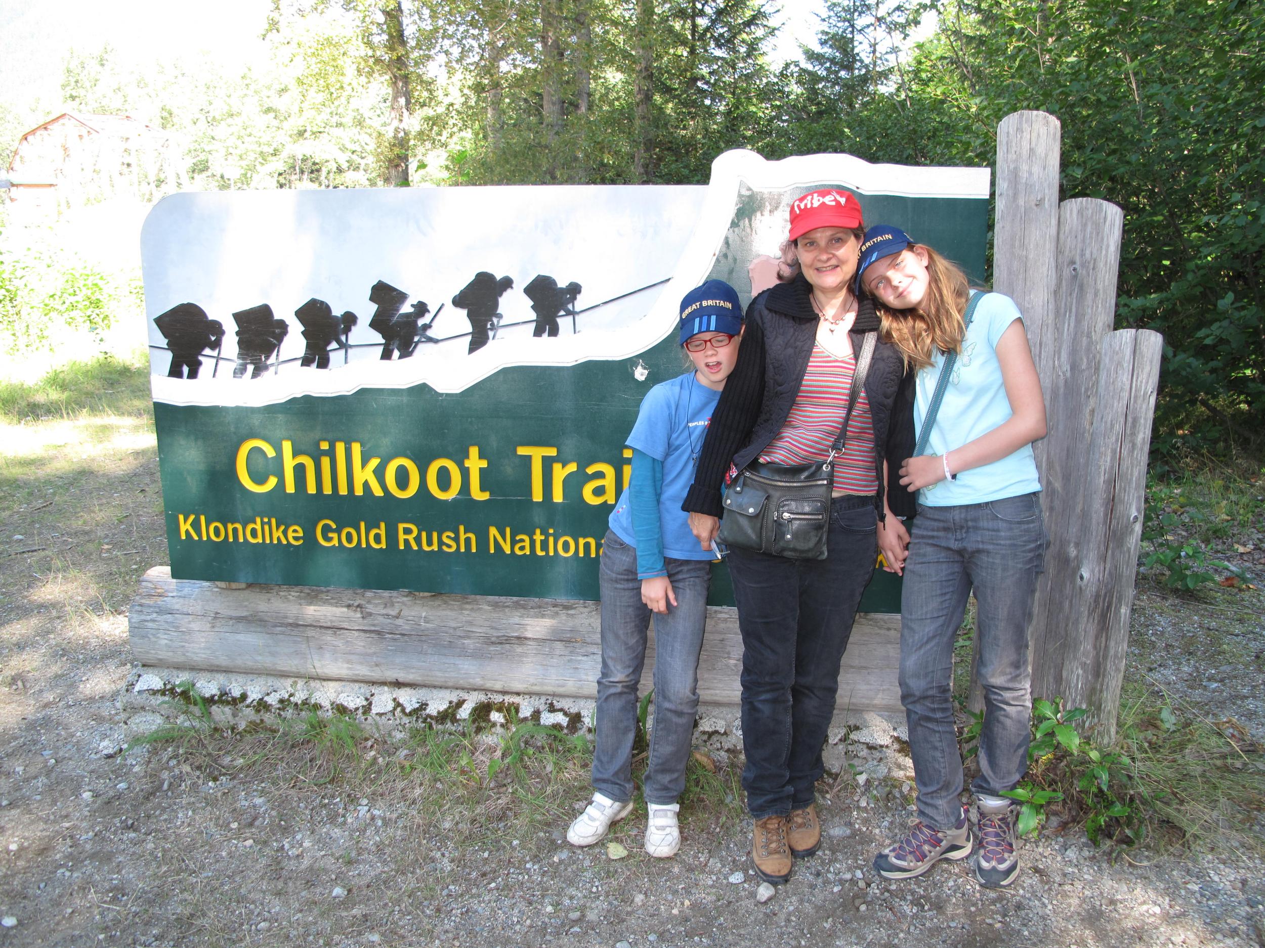 Trail finders: tourists at the start of the Chilkoot Trail