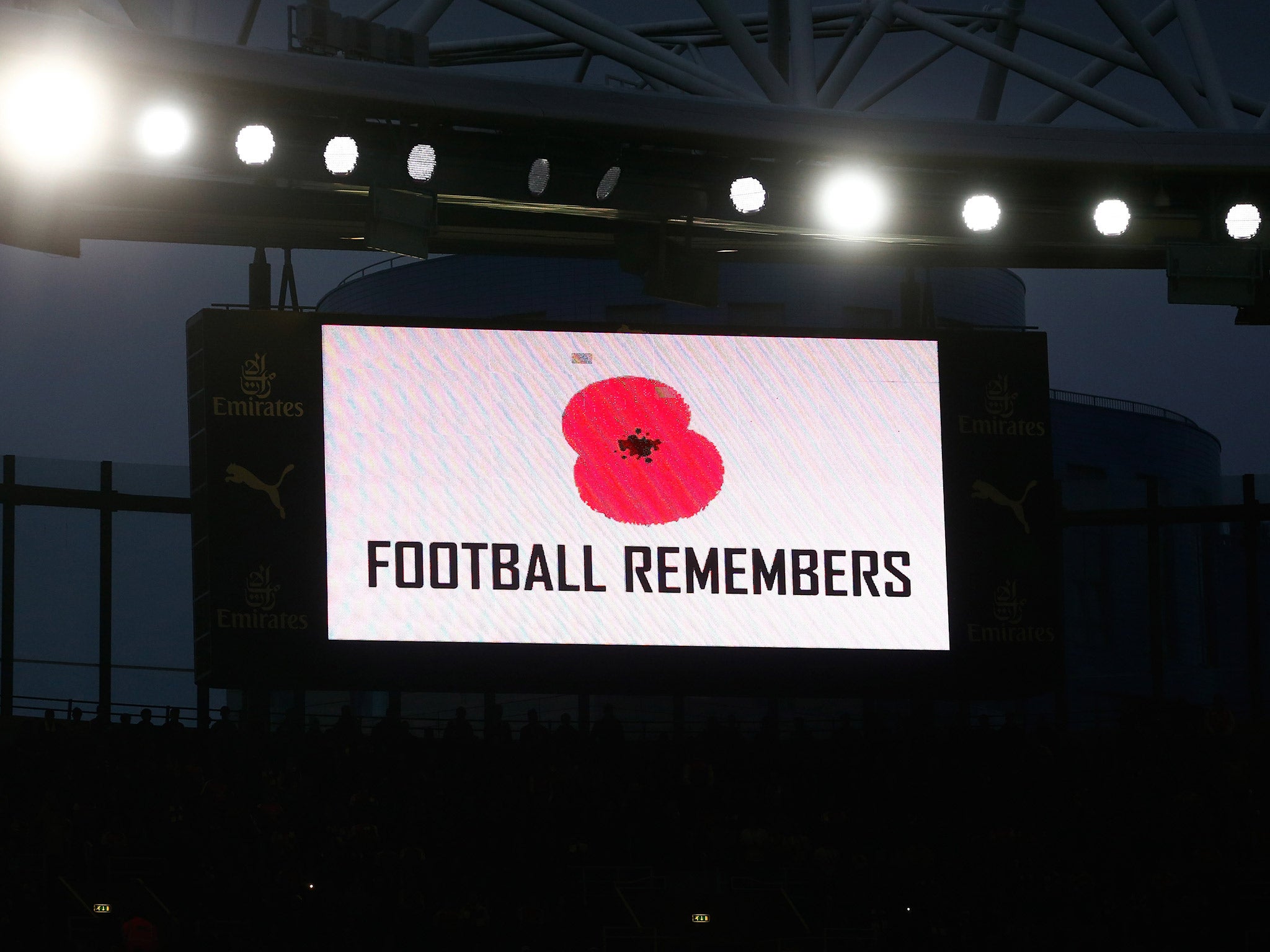 Poppy tributes are a regular sight in the Premier League