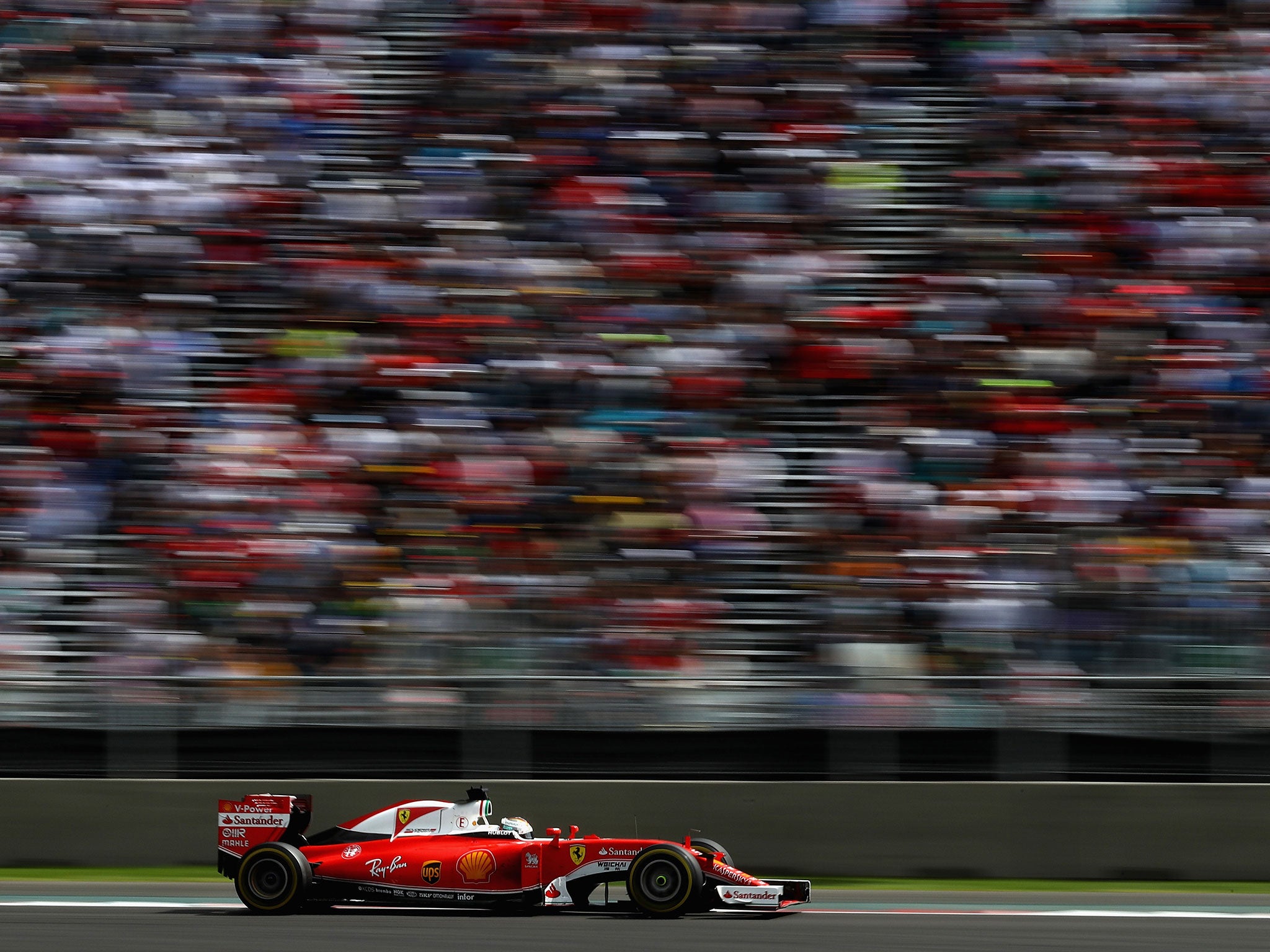 Vettel in action at the Mexican Grand Prix