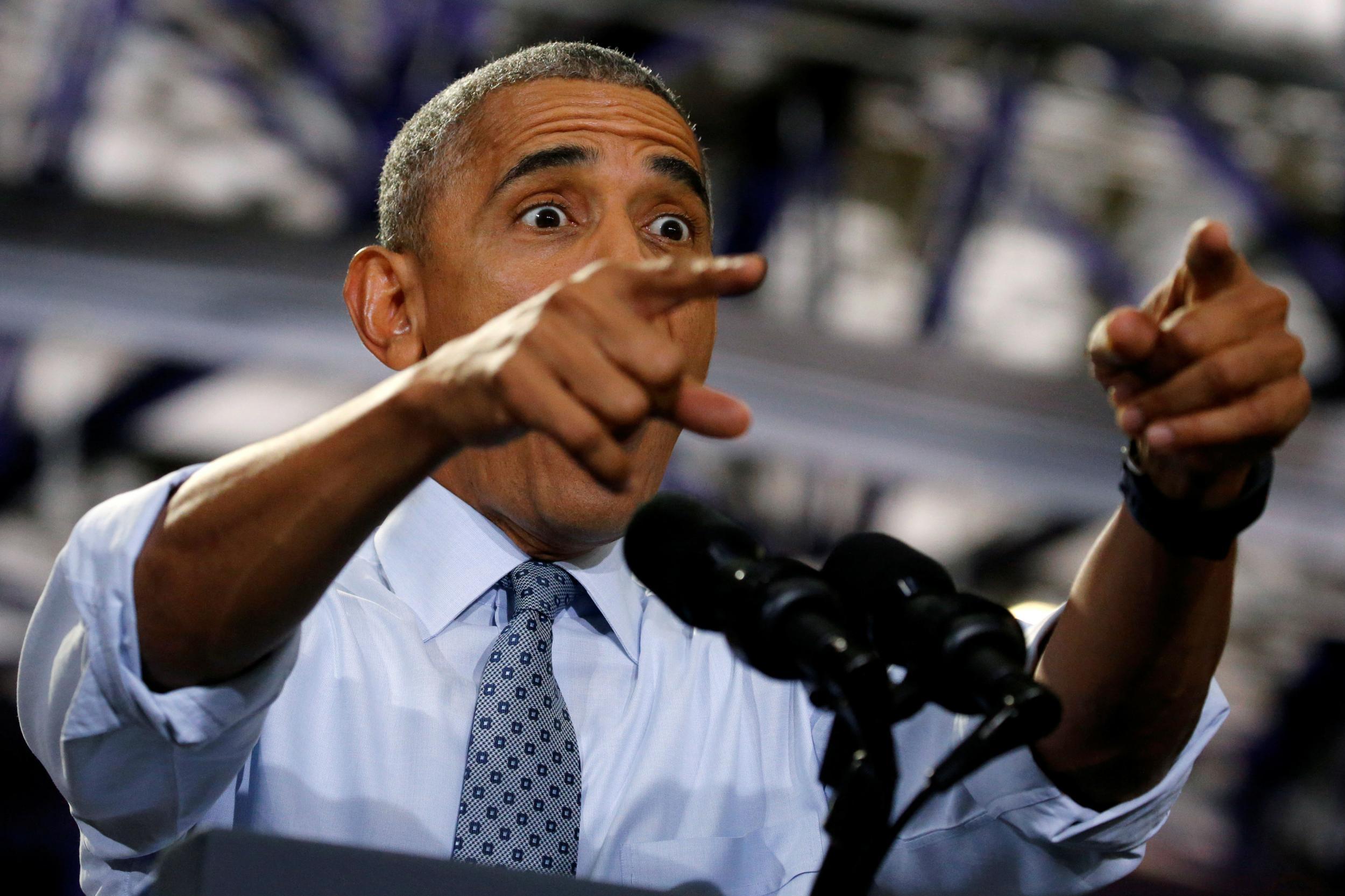 President Obama appealing to voters at a get-out-the-vote rally for Hillary Clinton