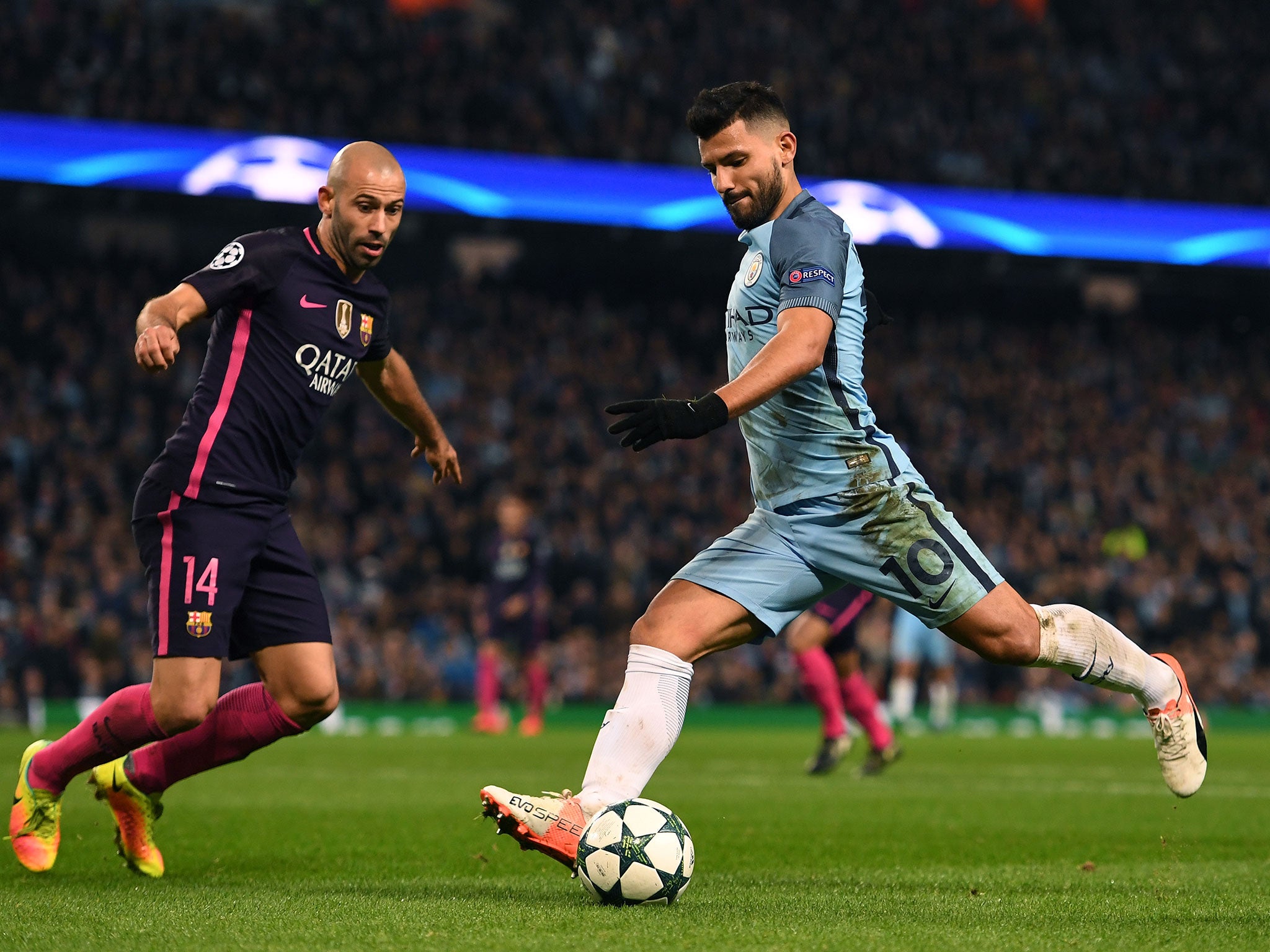 Sergio Aguero was central to City's success on Tuesday night