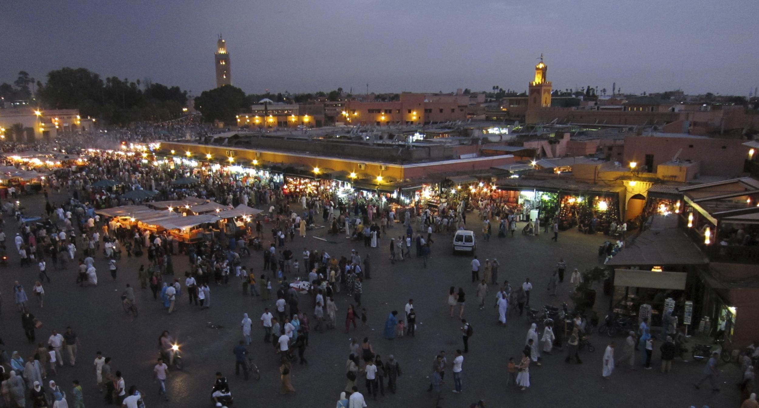 The teenagers were caught kissing on the roof of a building in Marrakesh (file photo)