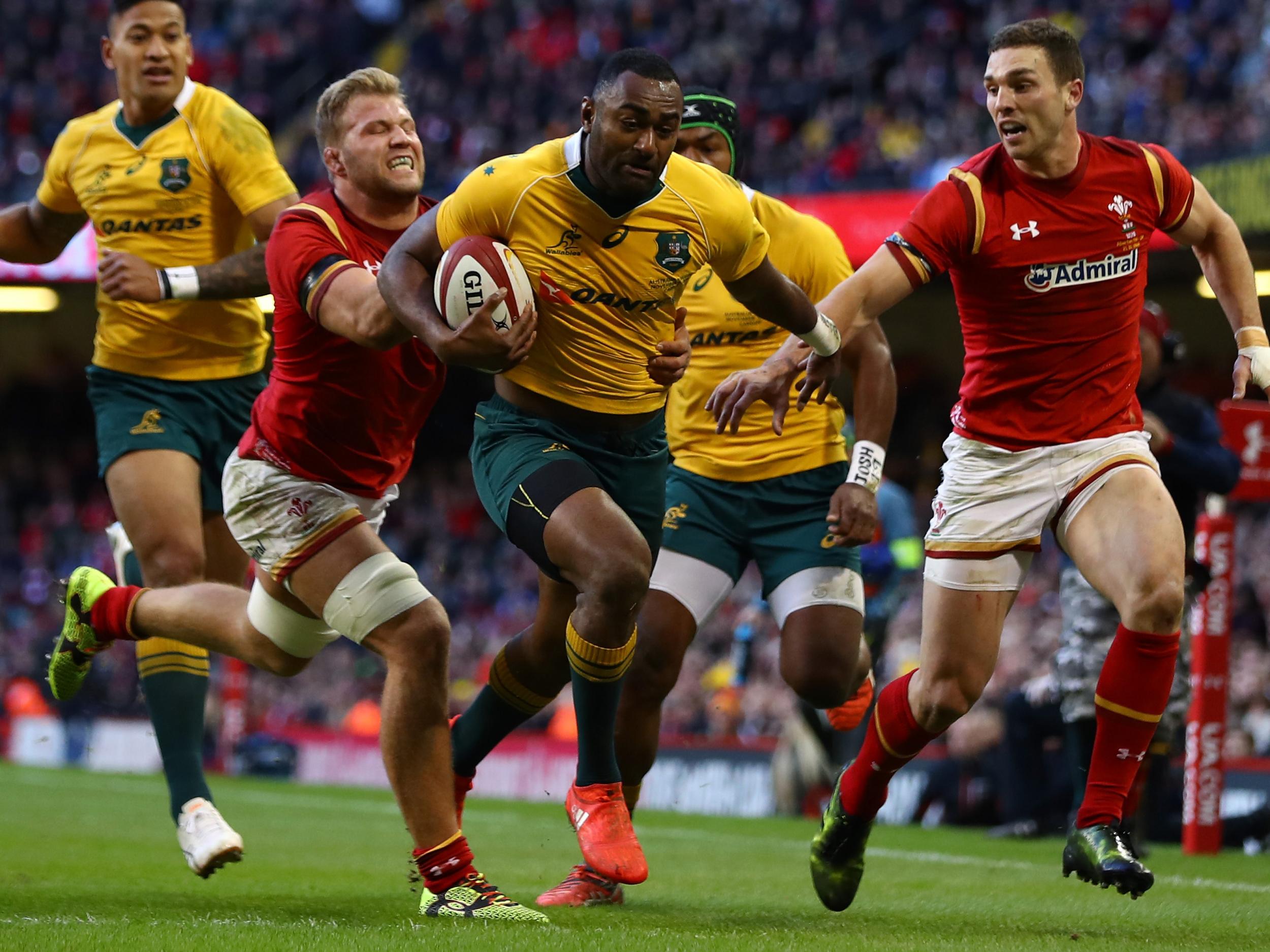 Kuridrani powers through the Welsh defence