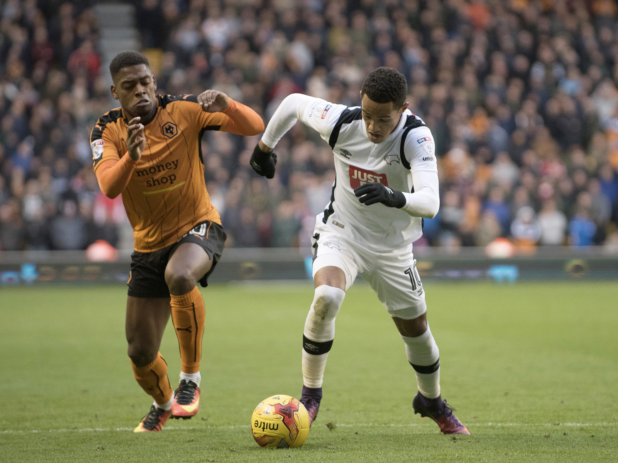 Ince scored for Derby against Wolves