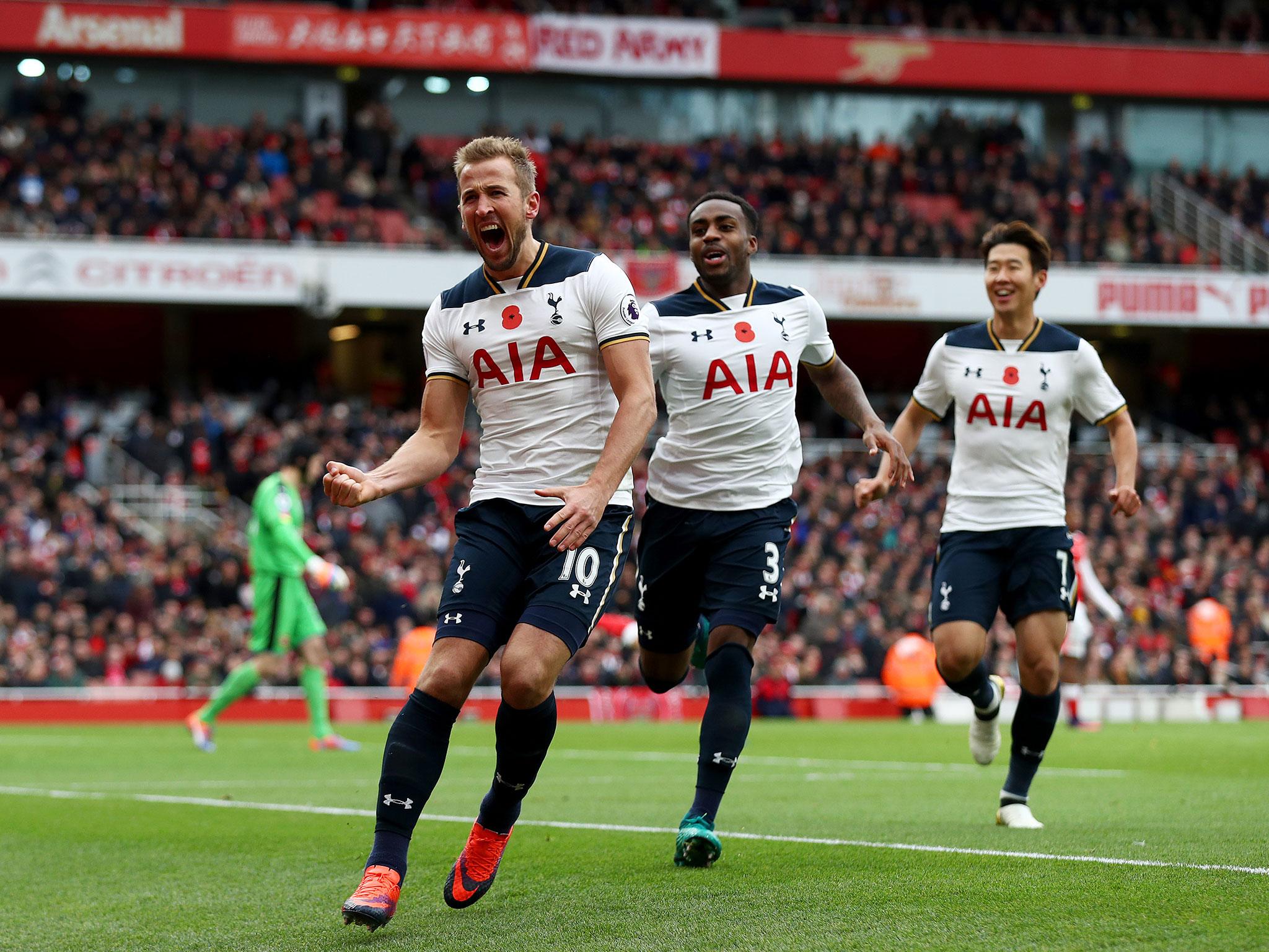 Harry Kane celebrates his equaliser (Getty)